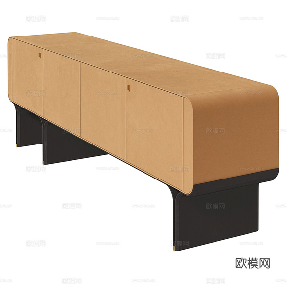 新中式輕奢電視柜3d模型下載(渲染圖4)