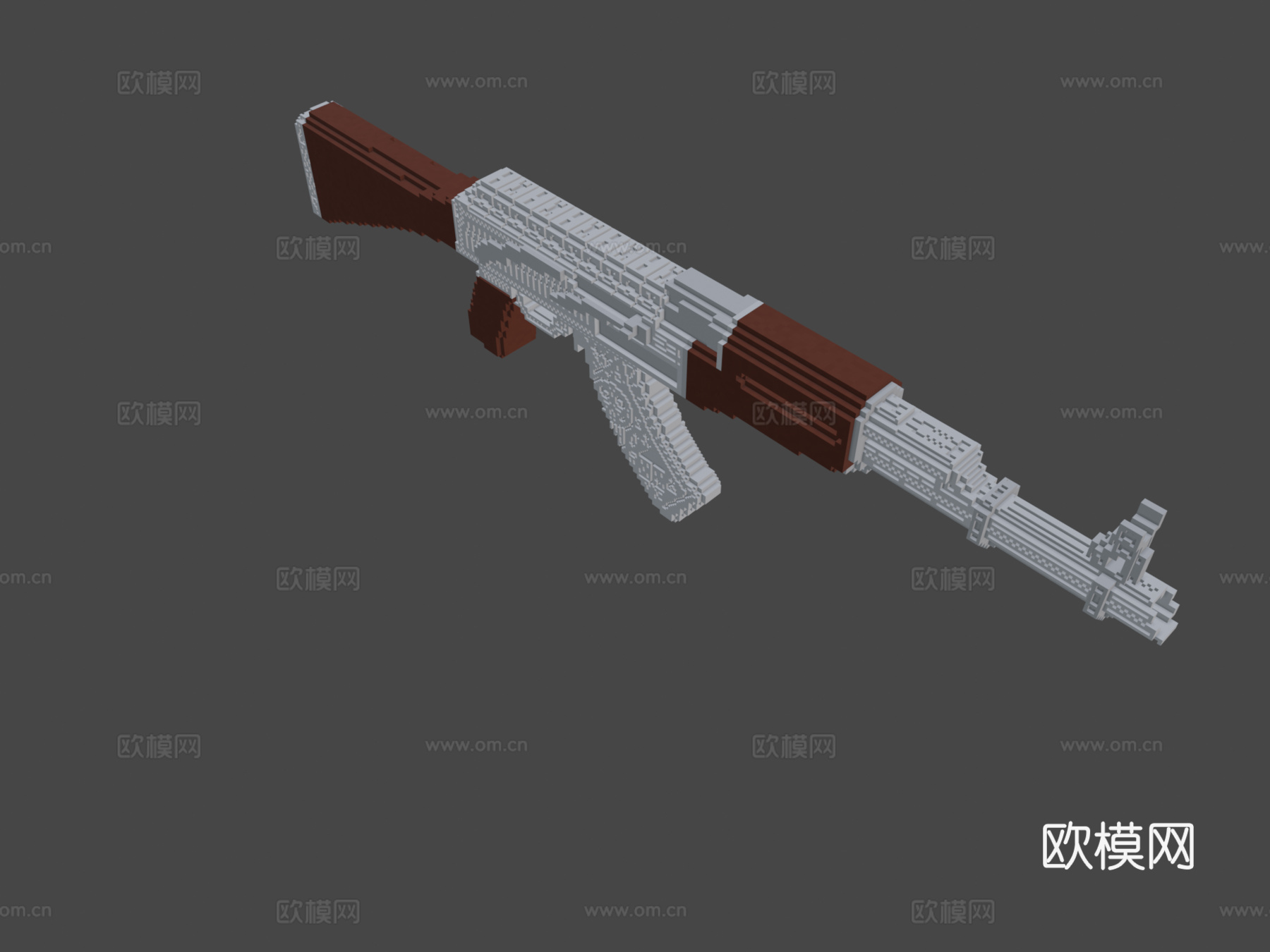 AK47-卡特尔(立方体-64-128)3d模型
