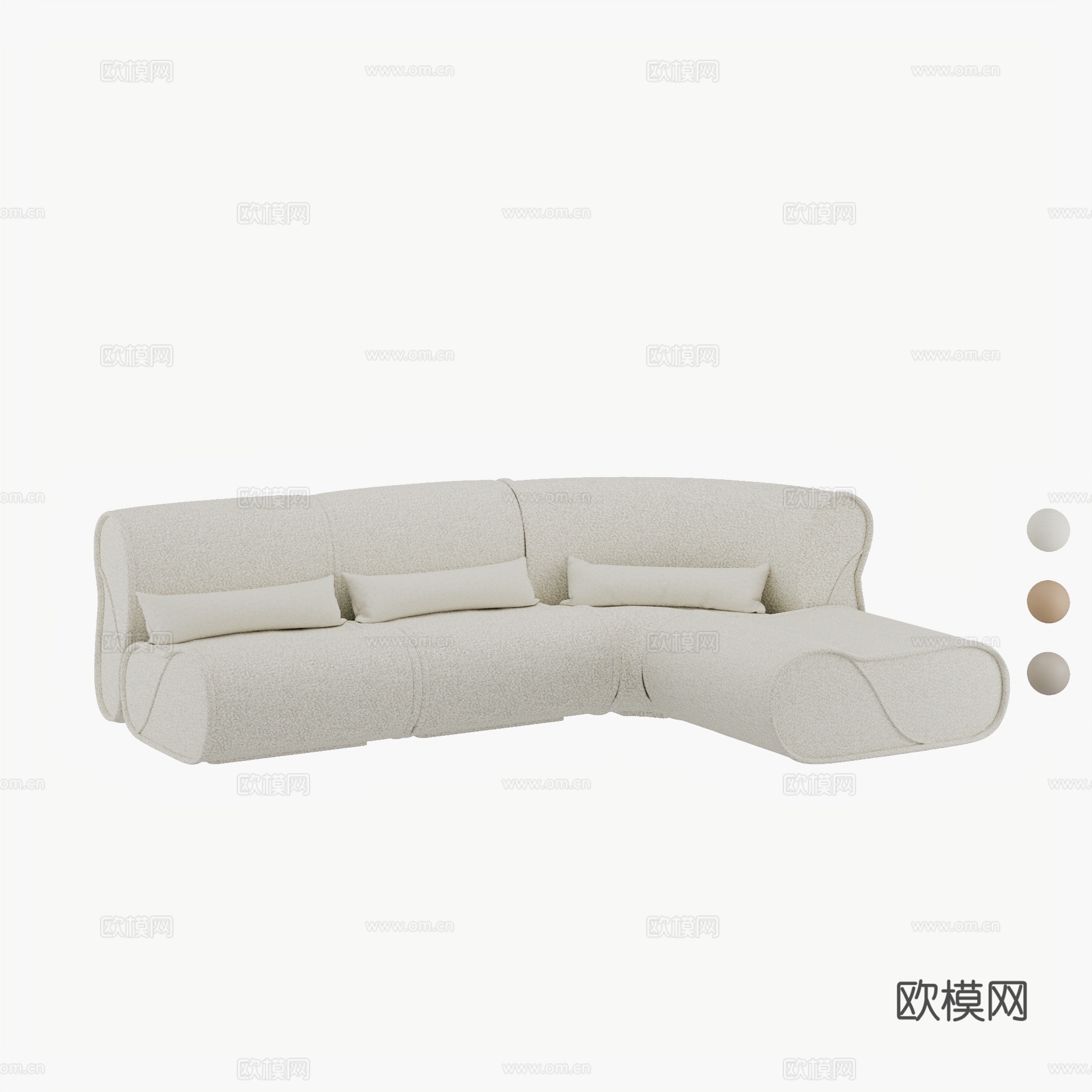 得闲 叠系列沙发 模块化沙发组合3d模型