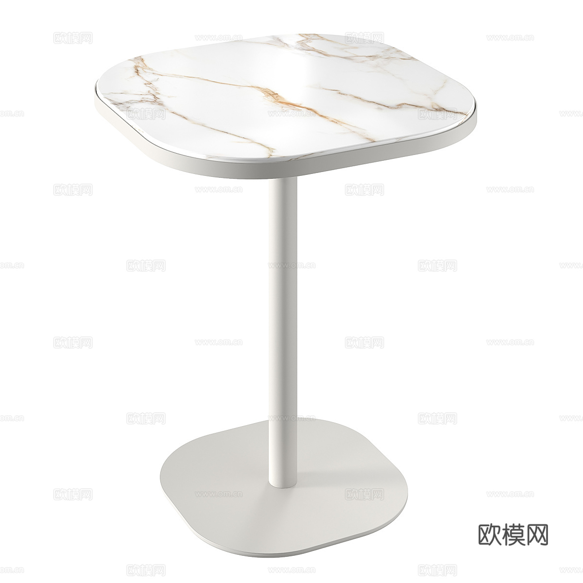现代轻奢大理石金属边几3d模型