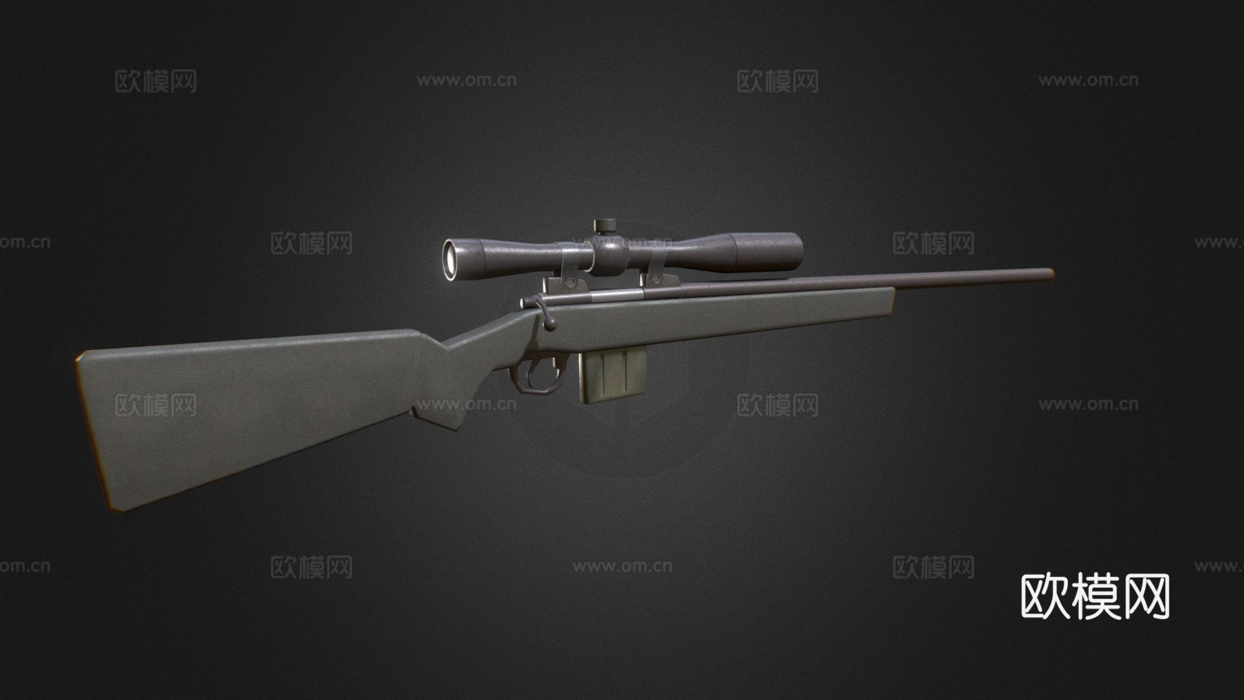 简易狙击枪3d模型