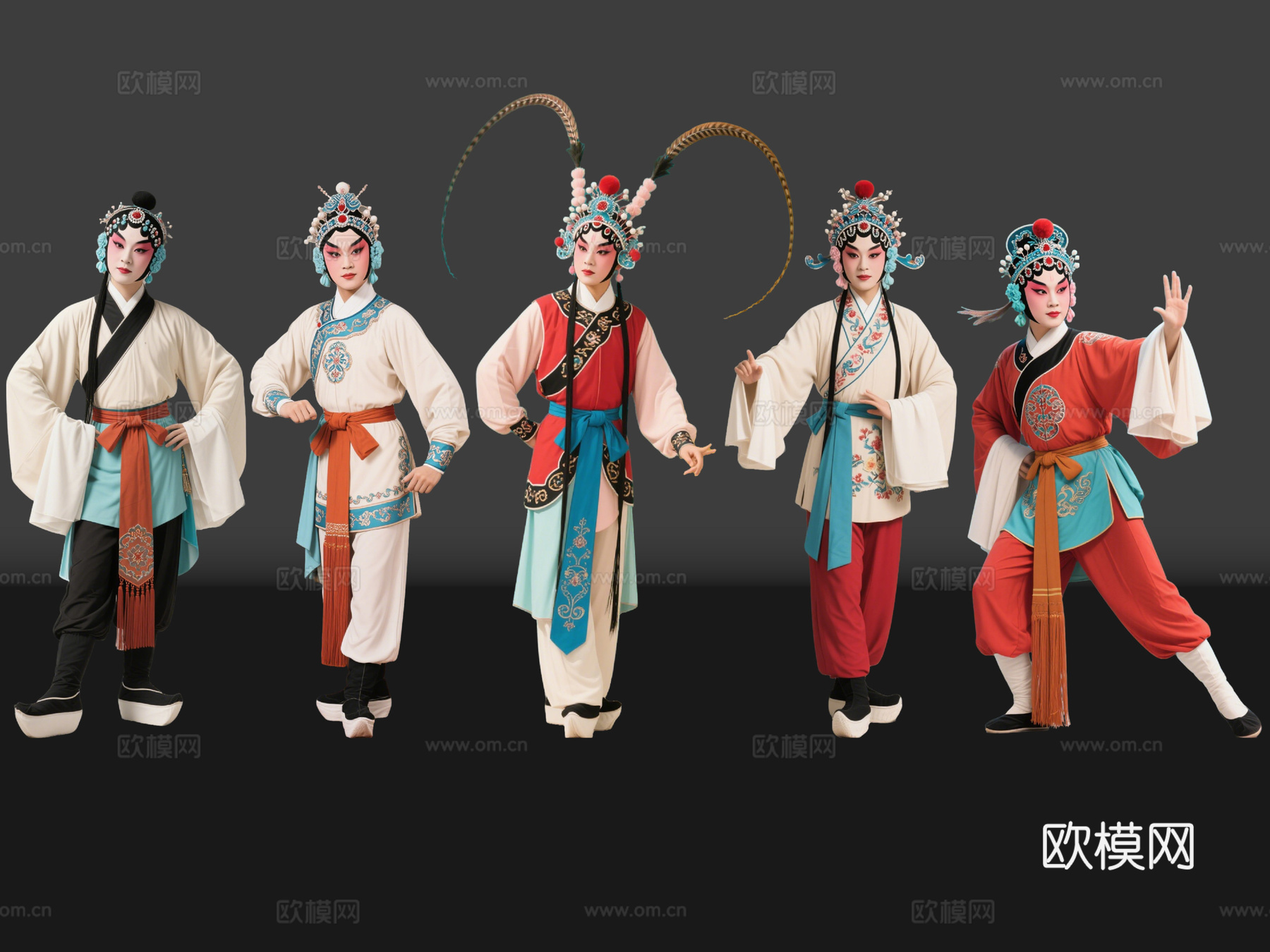 2D京剧人物 生旦净末丑 旦角武旦 戏剧角色 地方戏剧su模型