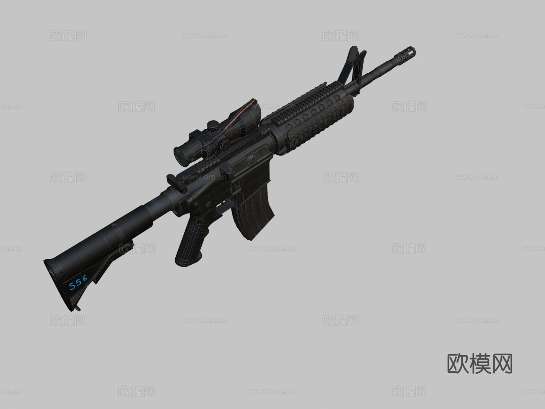 M4A1突击步枪3d模型