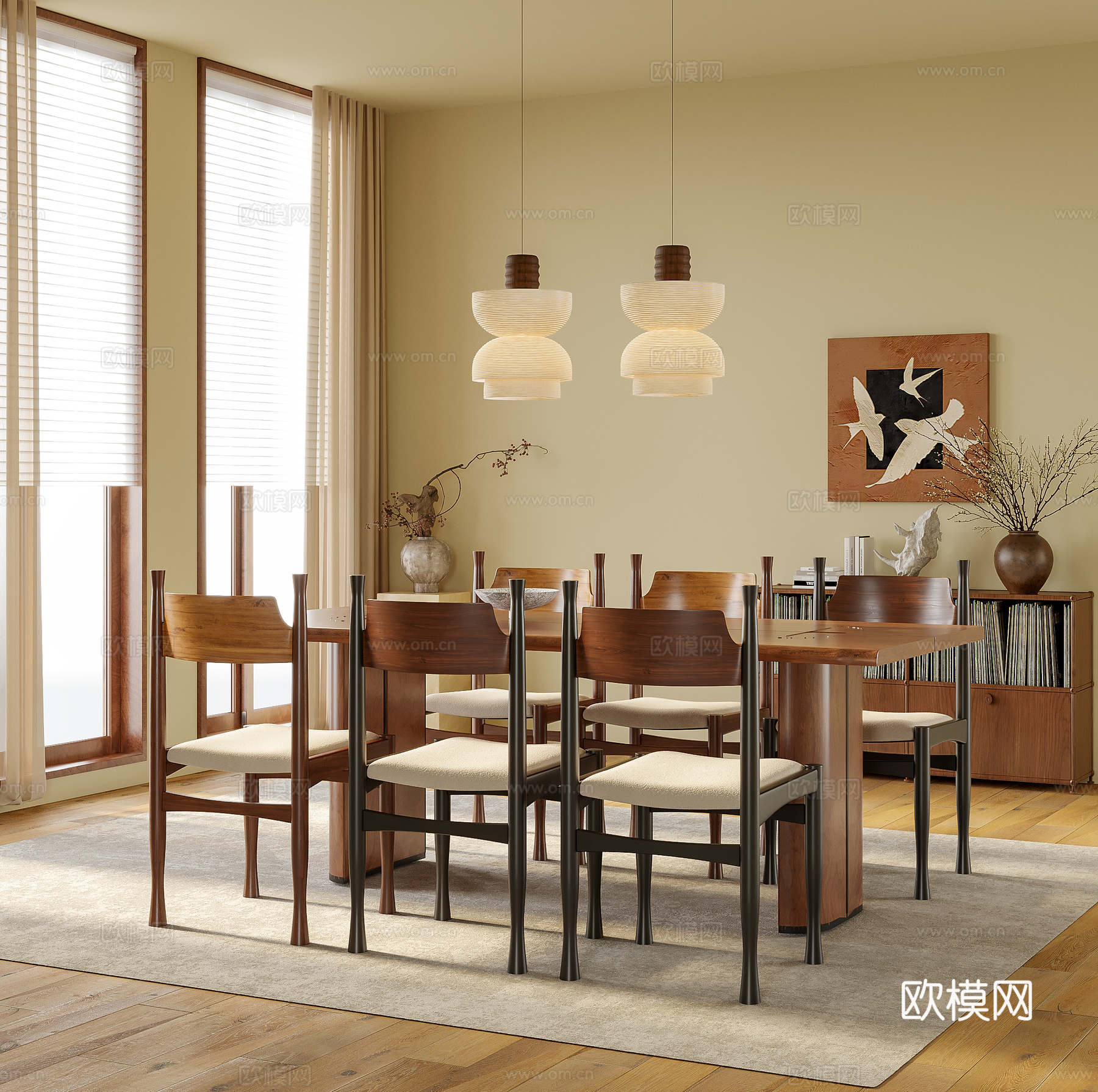 现代餐厅 餐桌椅3d模型