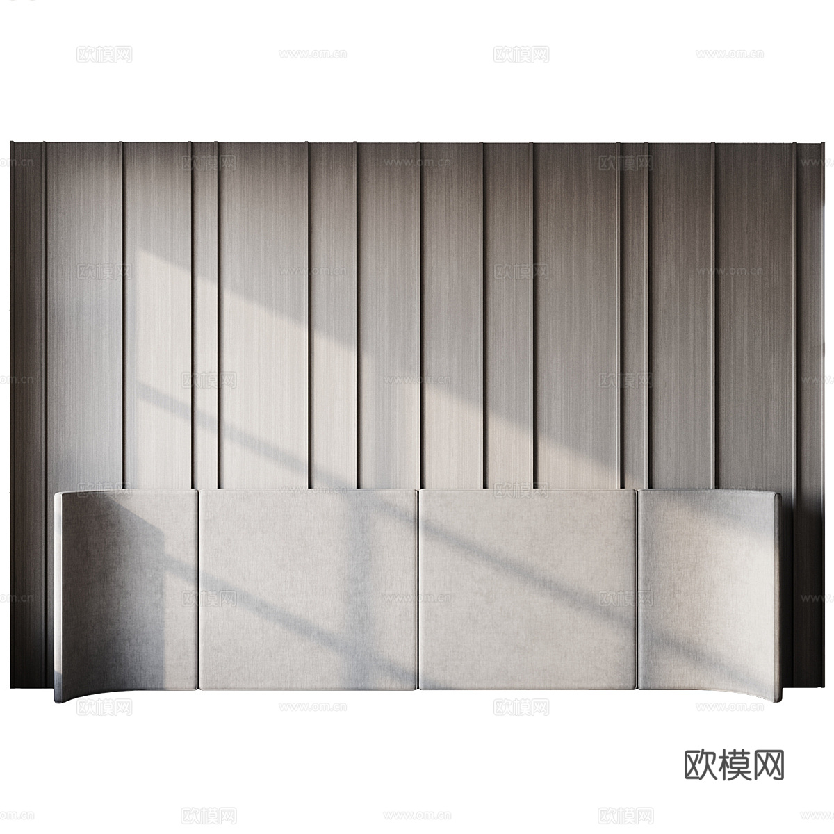 现代意式极简床头背景墙3d模型