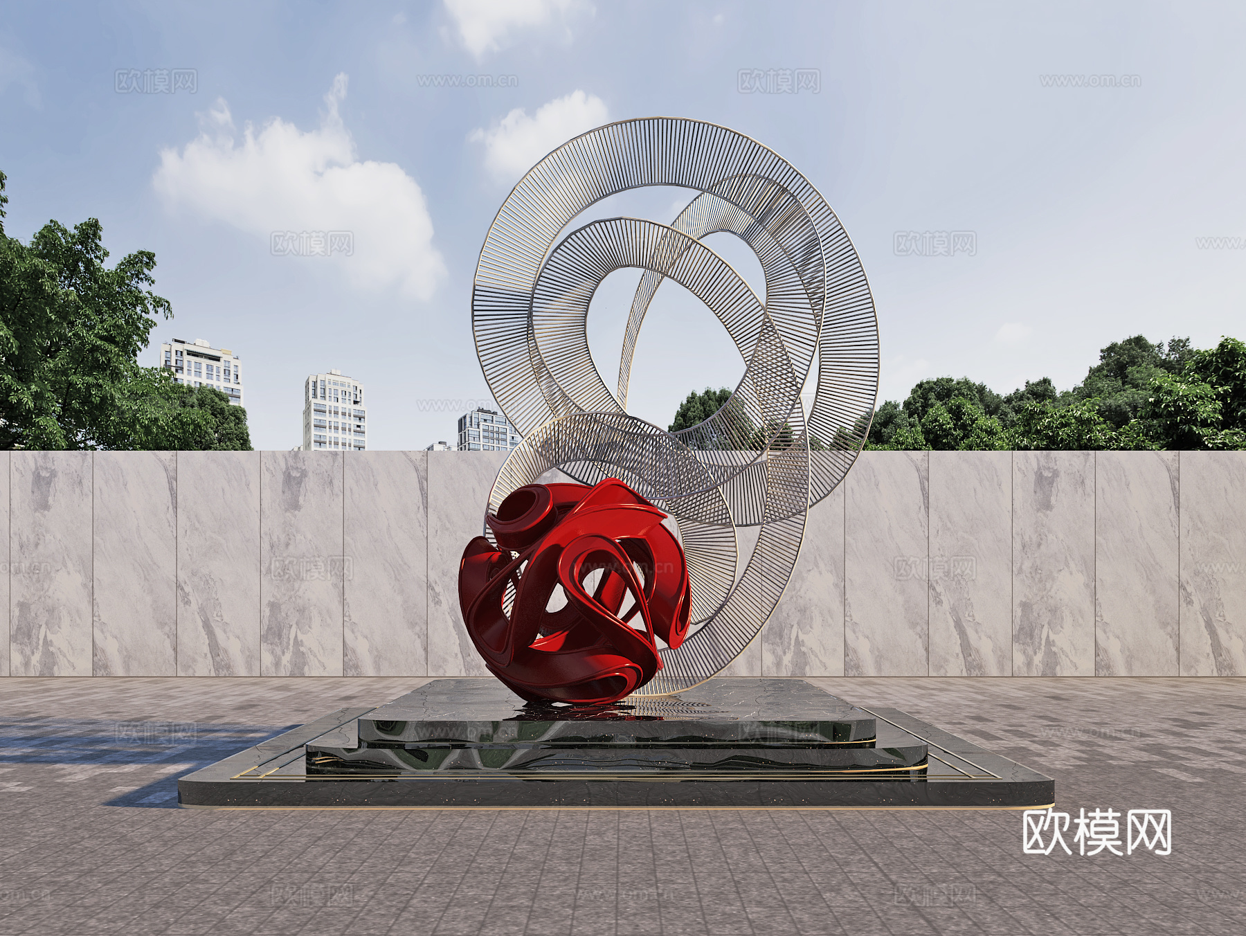 广场装置 雕塑 景观 艺术小品3d模型