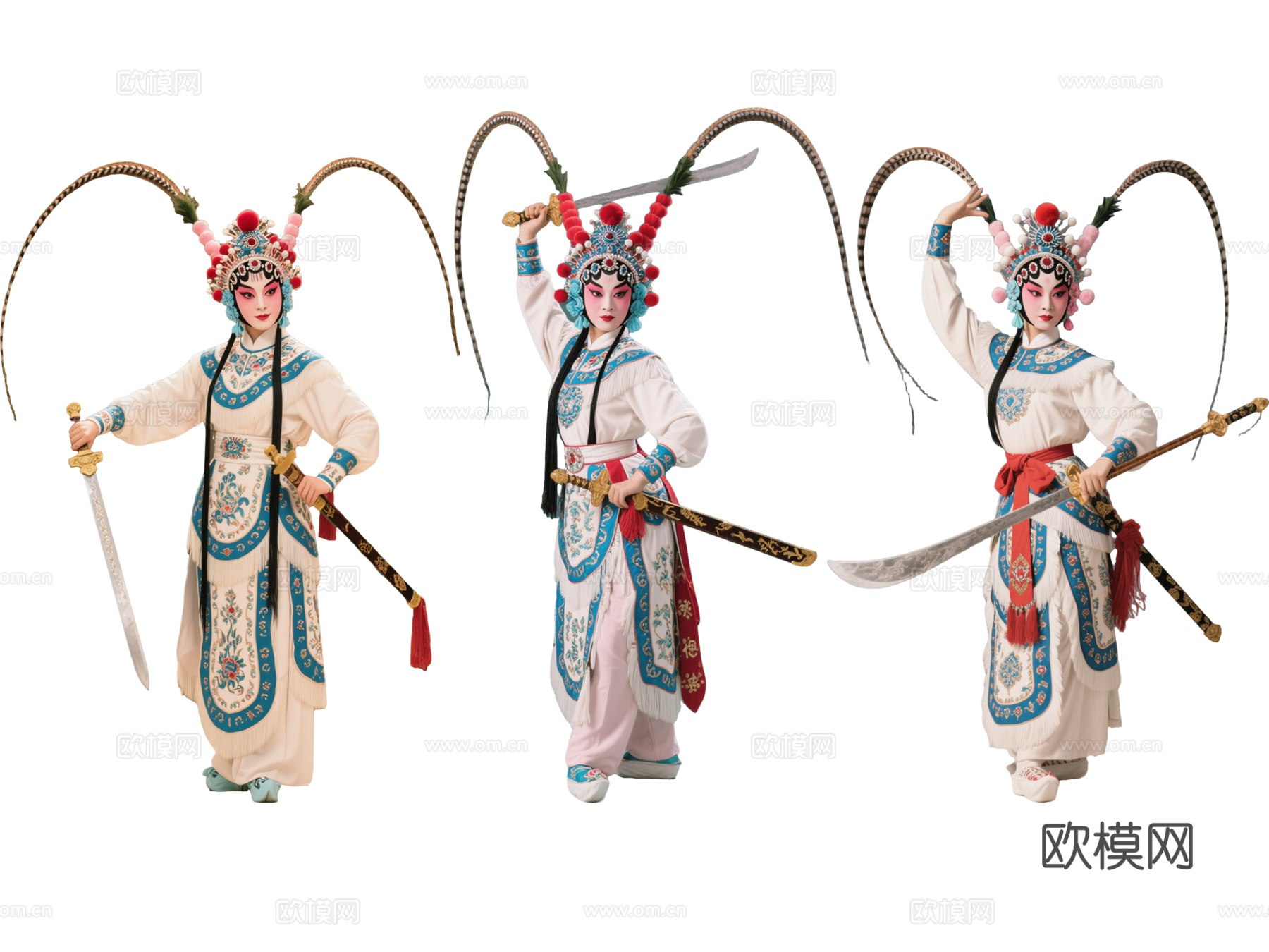 PS免抠京剧人物 生旦净末丑 刀马旦 戏剧角色 地方戏剧