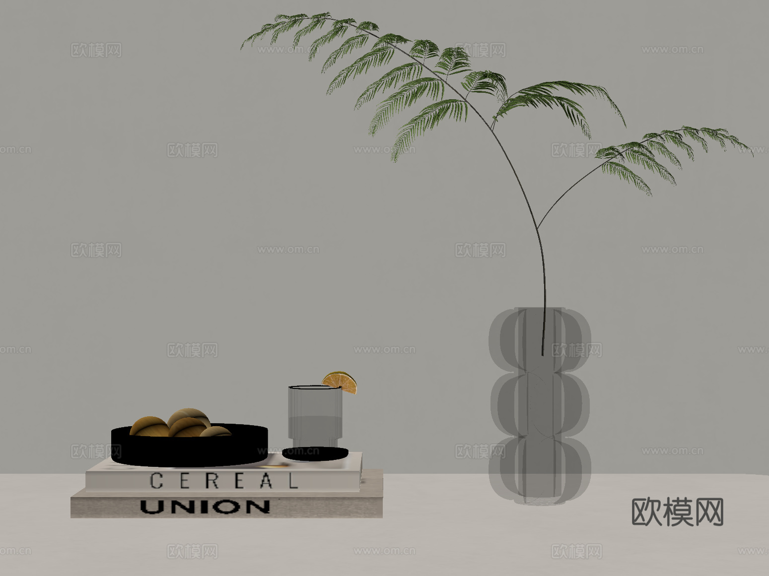 现代桌面摆件 装饰 绿植su模型