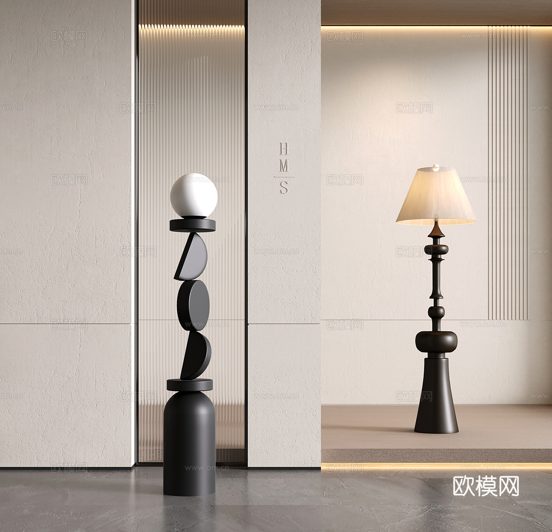 现代创意氛围落地灯3d模型