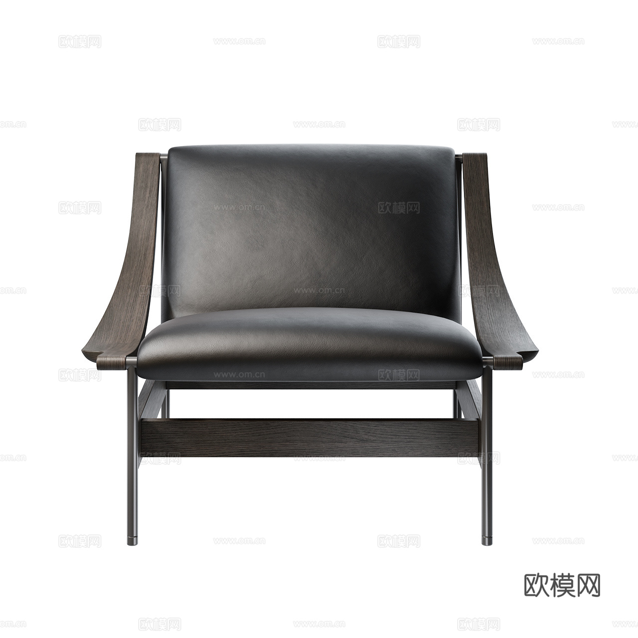 Molteni&amp;C 意式极简休闲椅 中古风休闲椅 皮革休闲椅3d模型