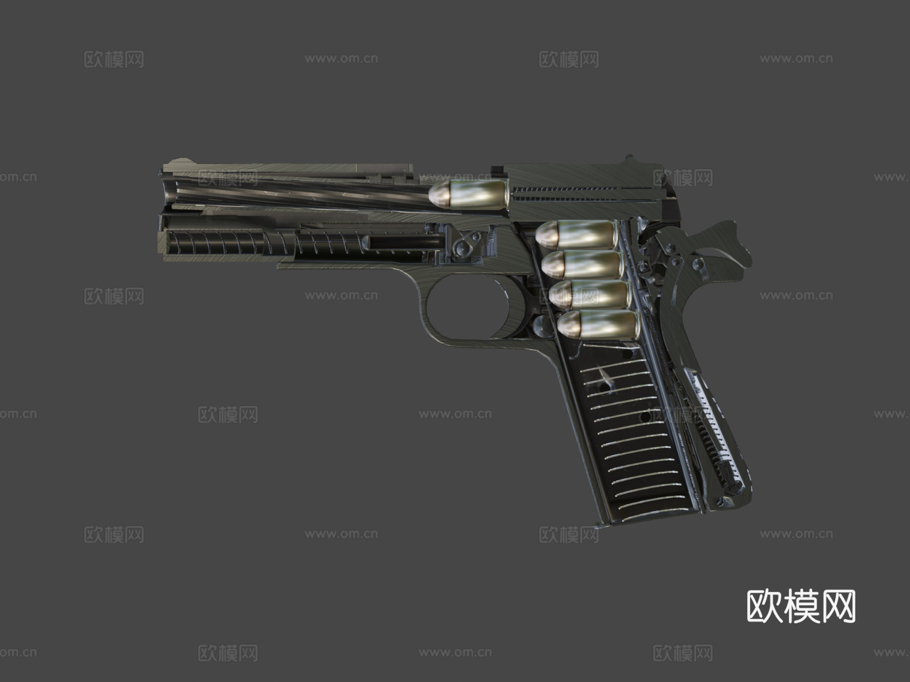柯尔特45ACP1911剖面版3d模型