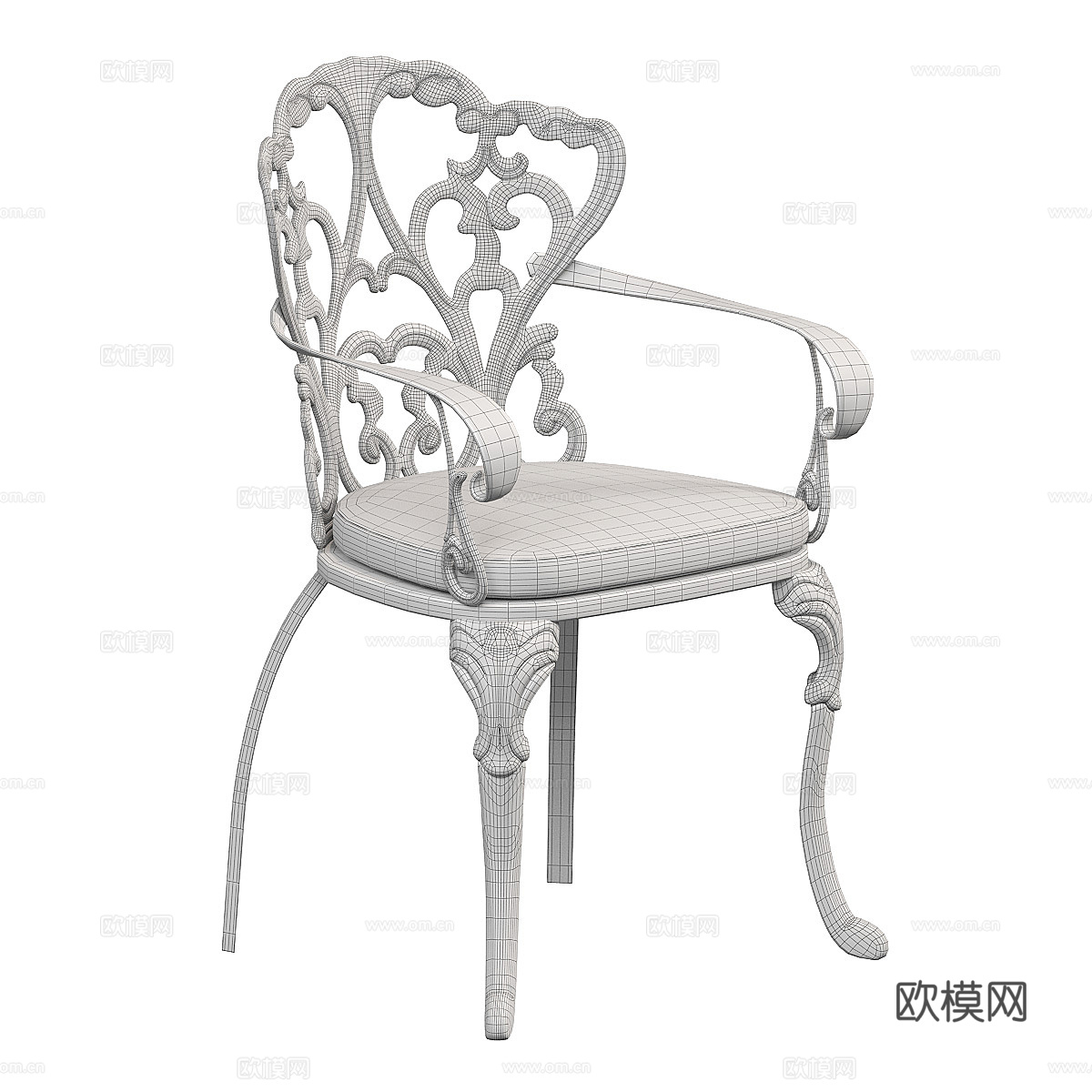 法式铁艺椅子3d模型