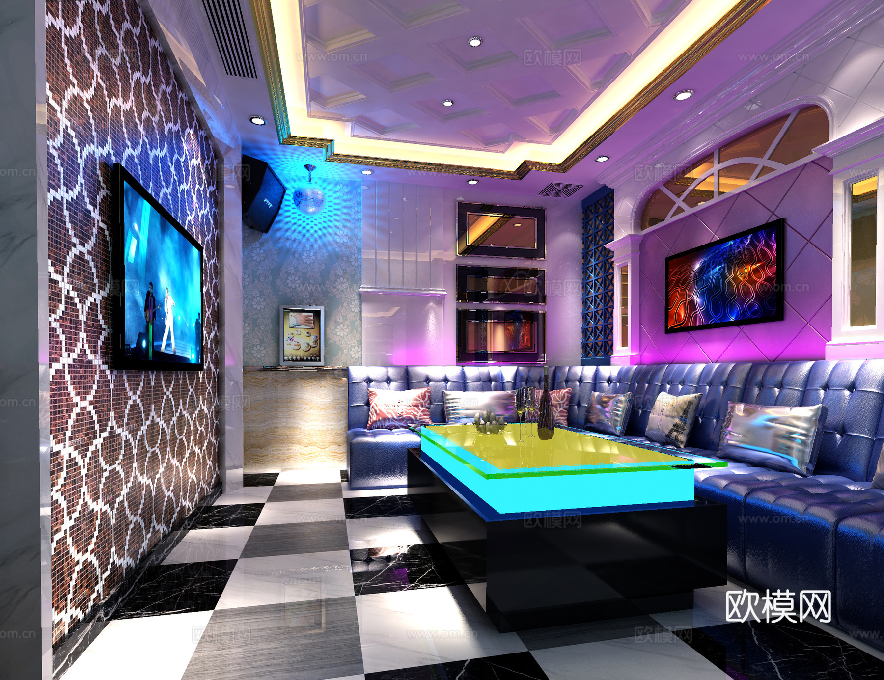 简欧火吧 KTV 酒吧 豪包小包3d模型