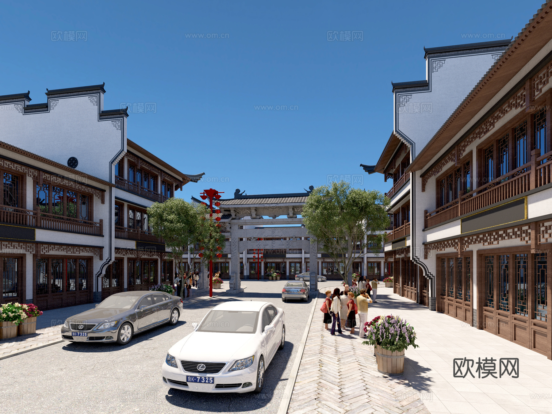 古建 小镇 商业街 中式建筑3d模型