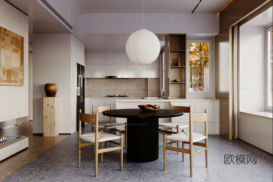 現(xiàn)代餐廳3d模型下載