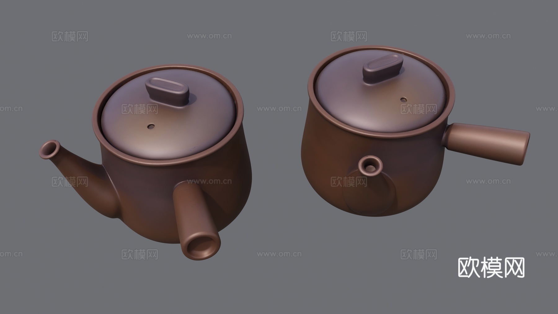 棕色砂锅器皿su模型