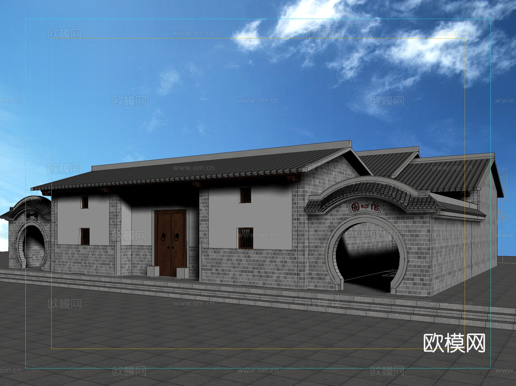 古建 民居 别墅 灰派 中式建筑3d模型