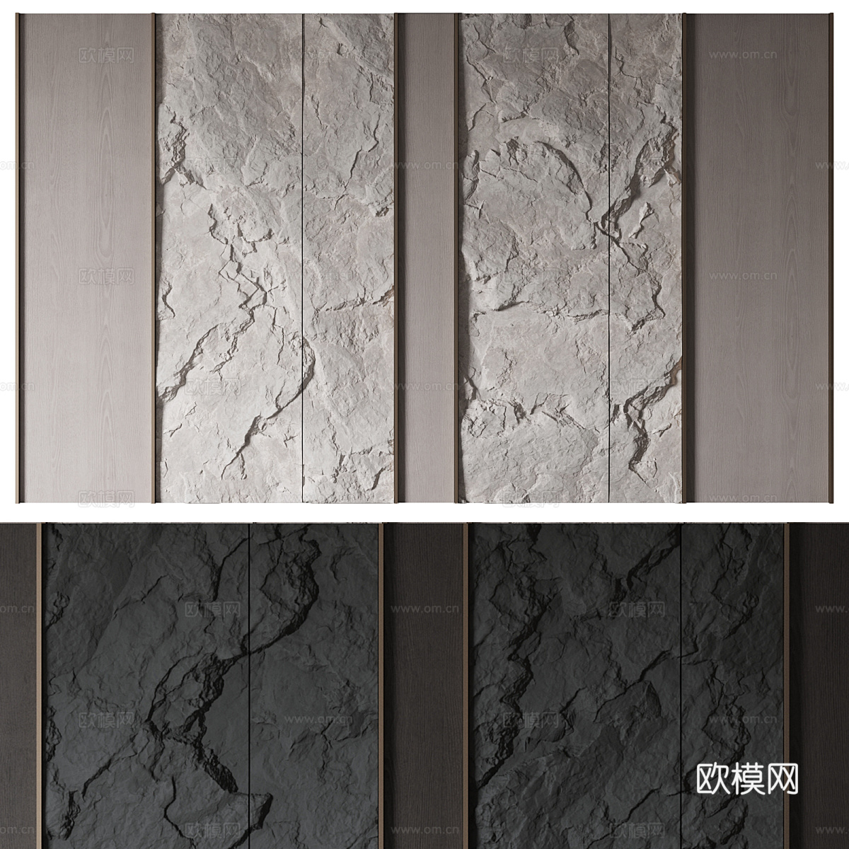 现代意式极简背景墙3d模型