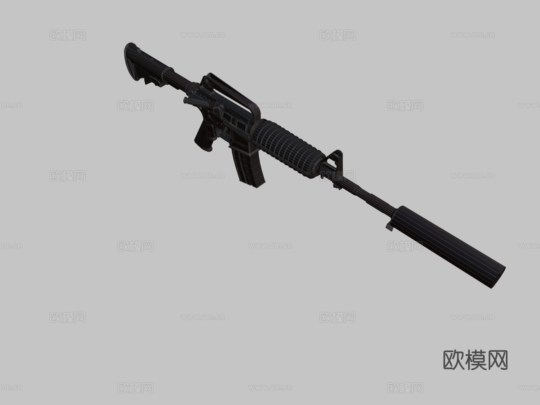 M4A1-S-火焰柳3d模型