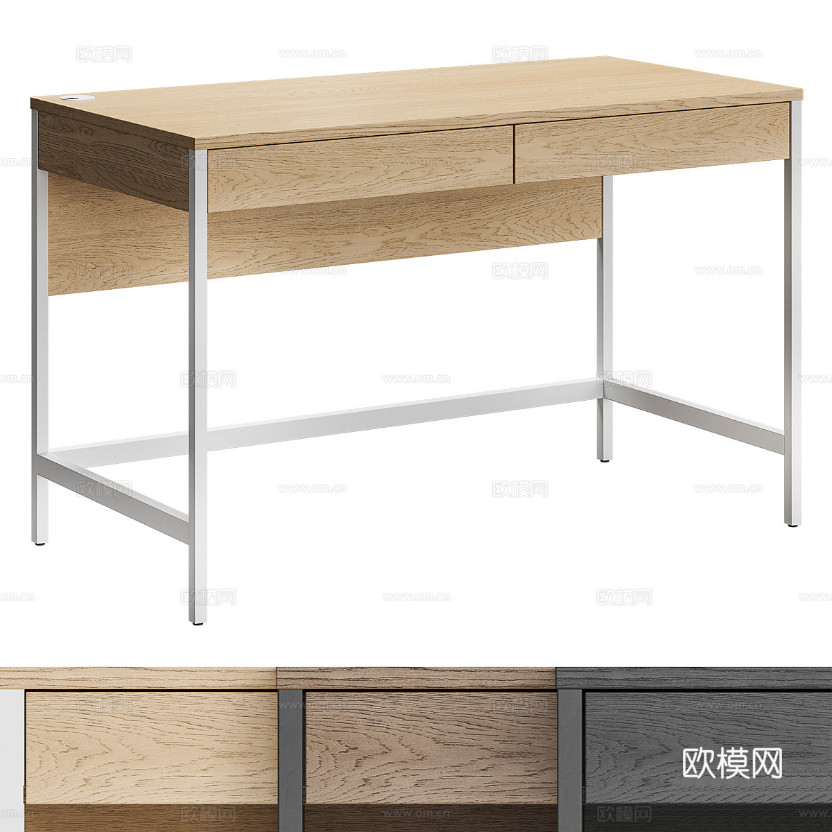现代意式极简书桌3d模型