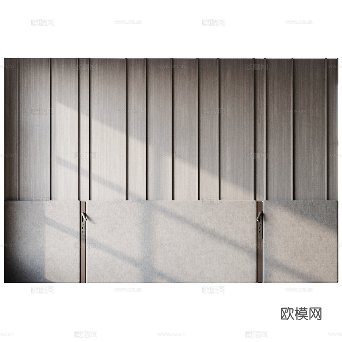现代意式极简床头背景墙3d模型