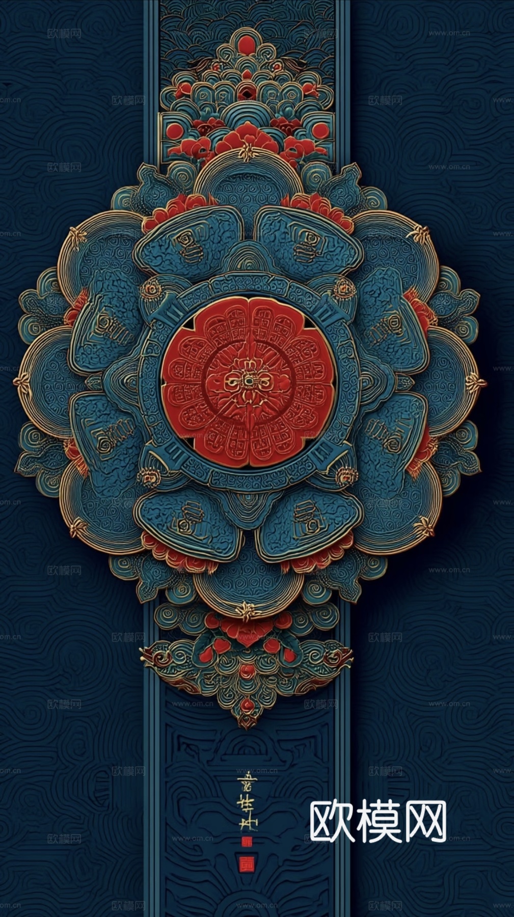 新中式装饰挂画贴图