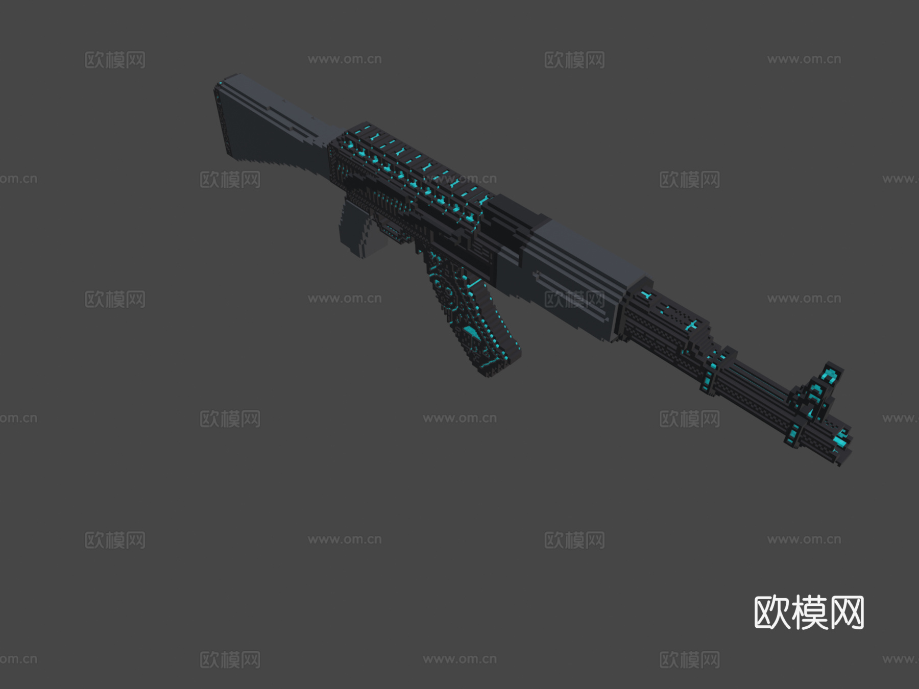 AK47-卡特尔=强化升级=(立方体-64-128)3d模型