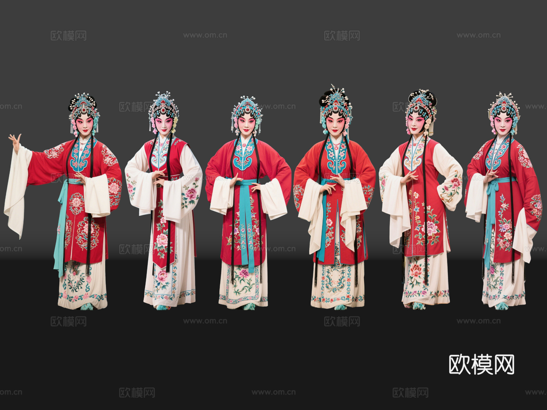 2D京剧人物 生旦净末丑 花旦正旦 戏剧角色 地方戏剧 潮剧su模型
