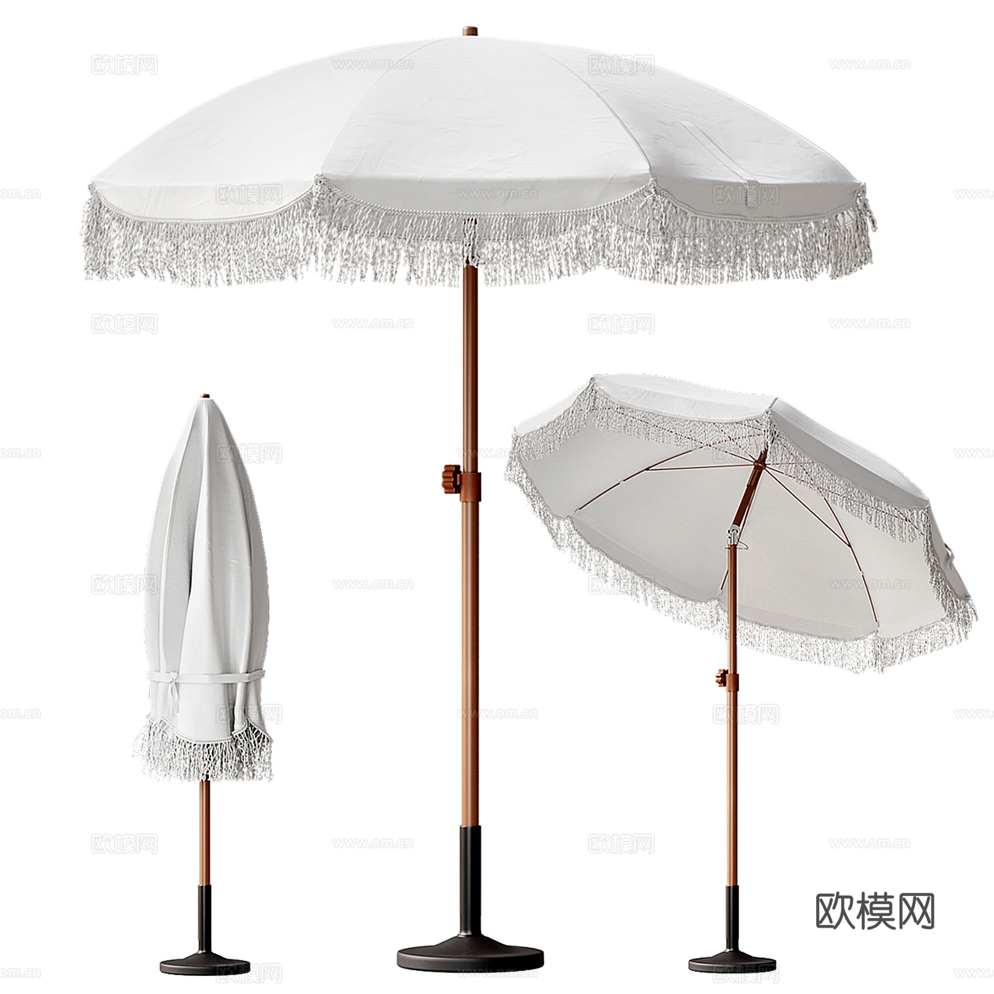 现代户外遮阳伞su模型