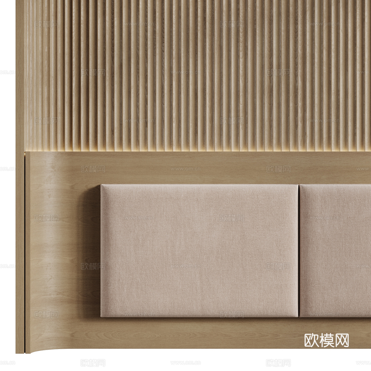 现代极简床头背景墙3d模型