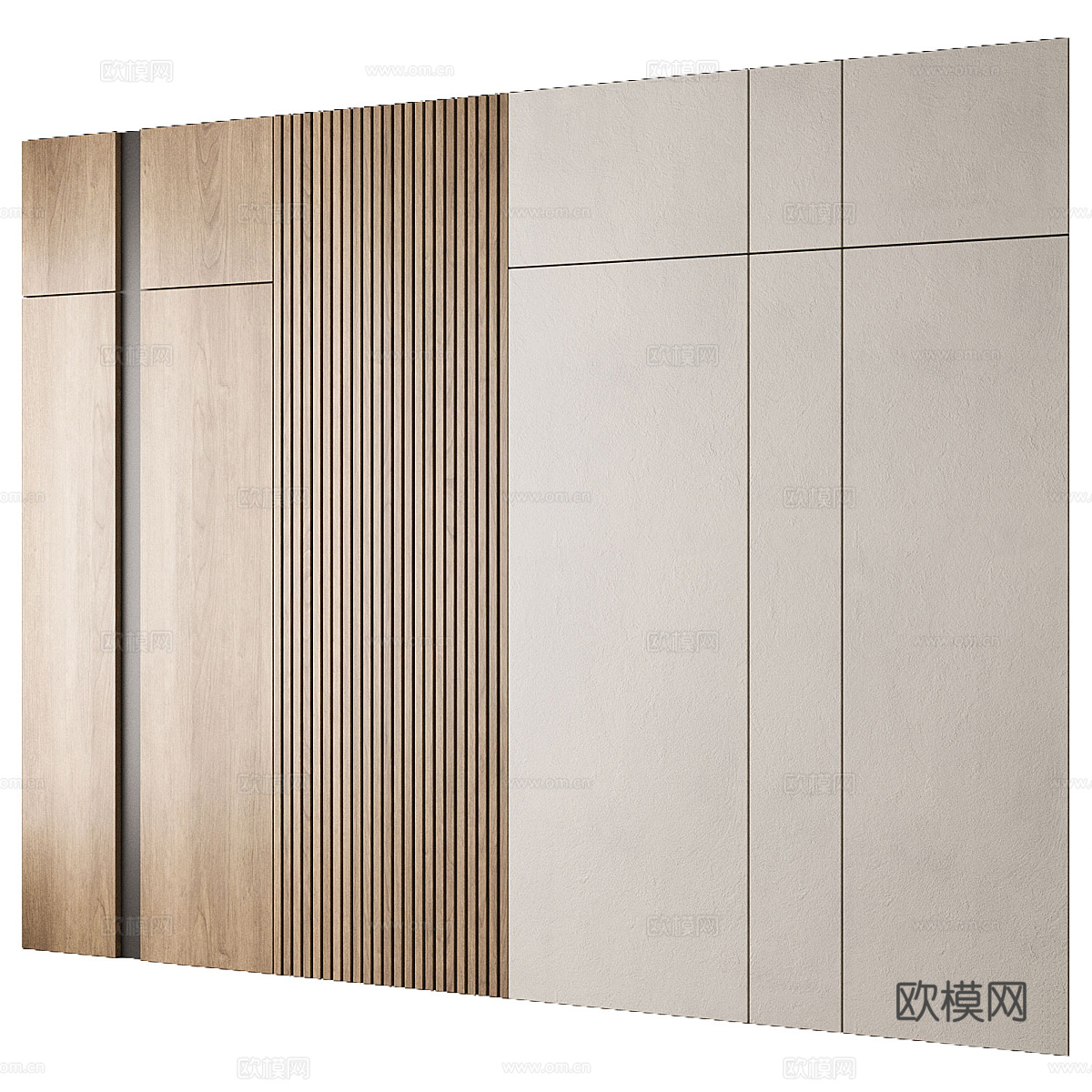现代极简沙发背景墙3d模型