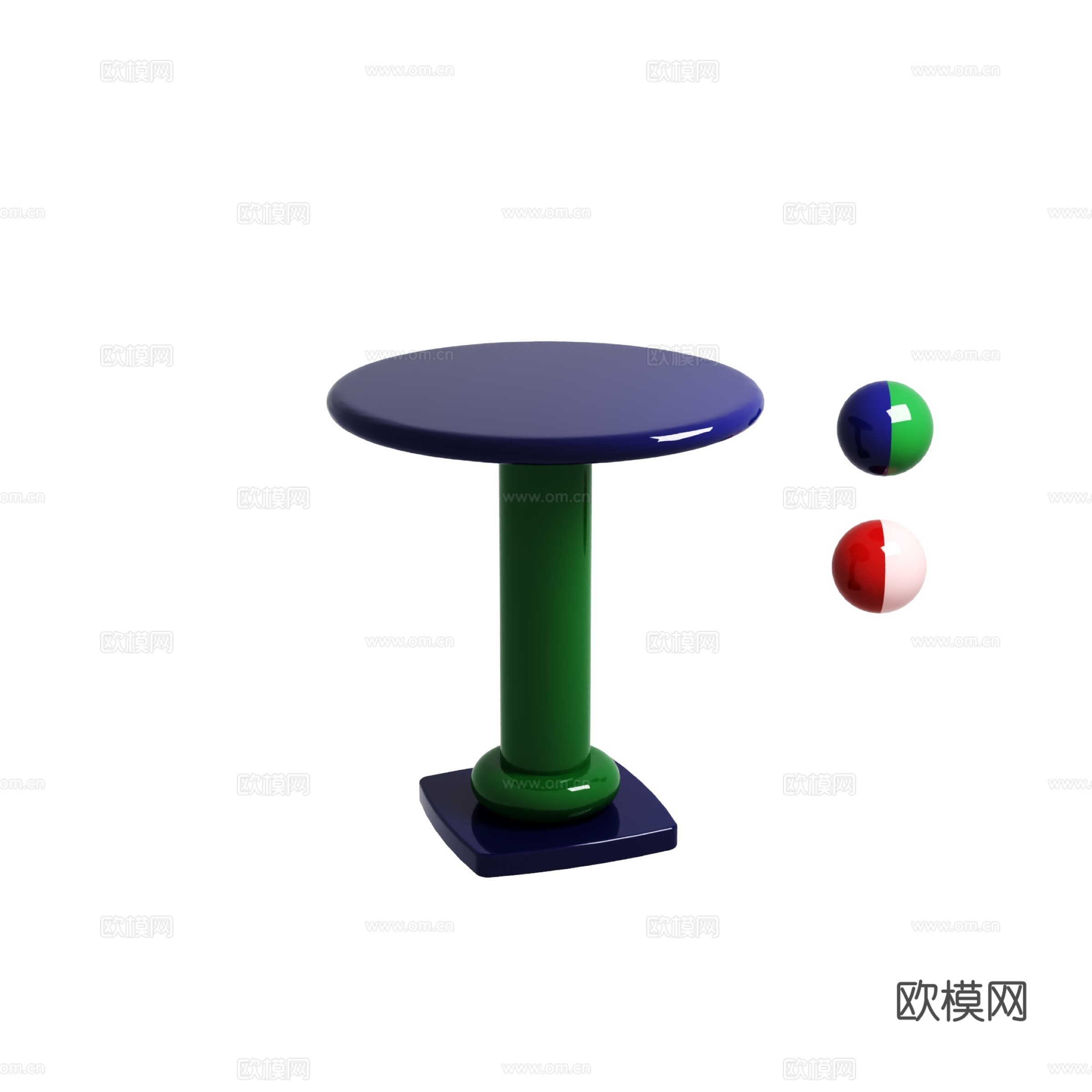 得闲 廊柱边桌 多巴胺3d模型