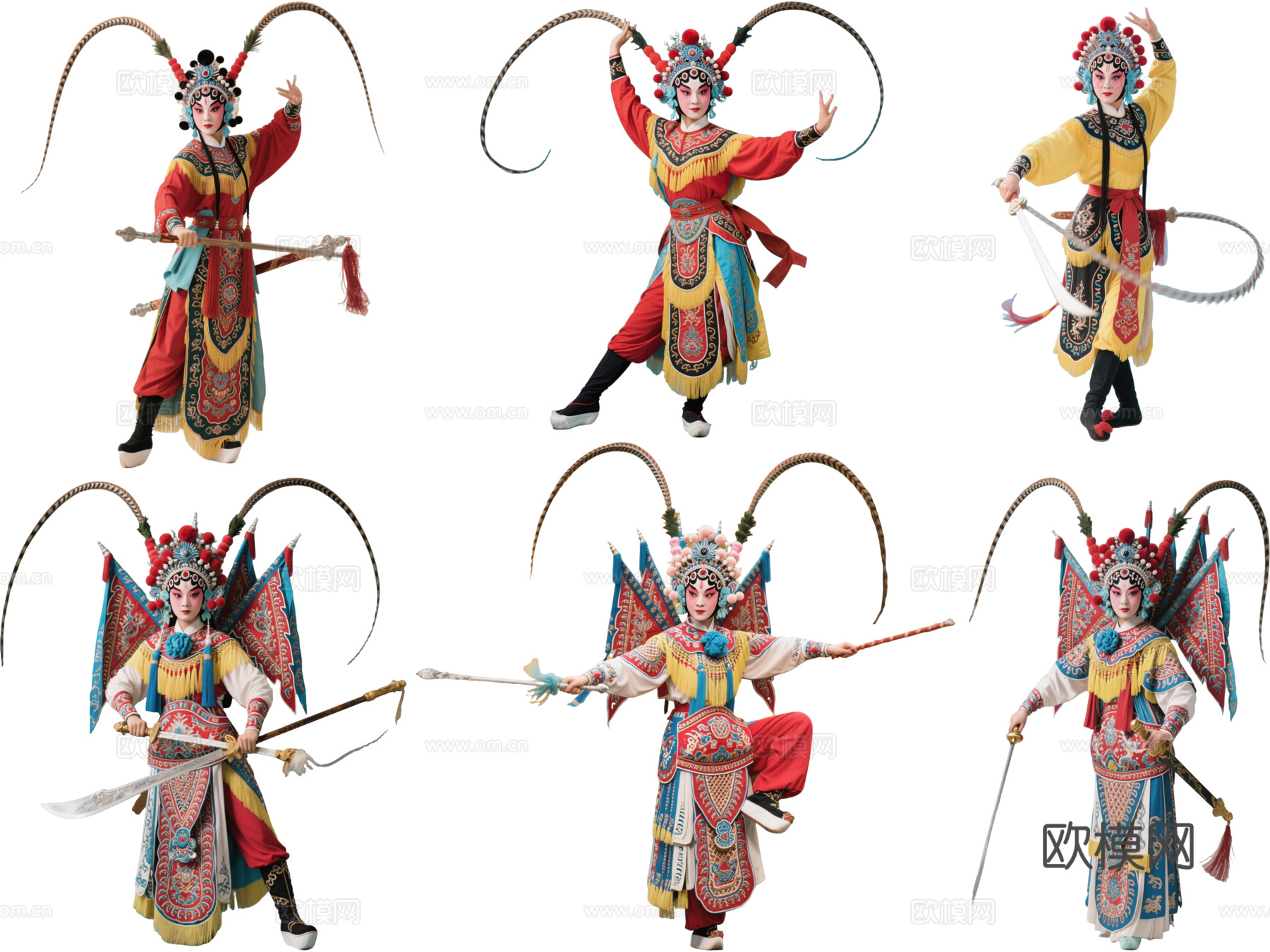 PS免抠京剧人物 生旦净末丑 刀马旦 戏剧角色 地方戏剧