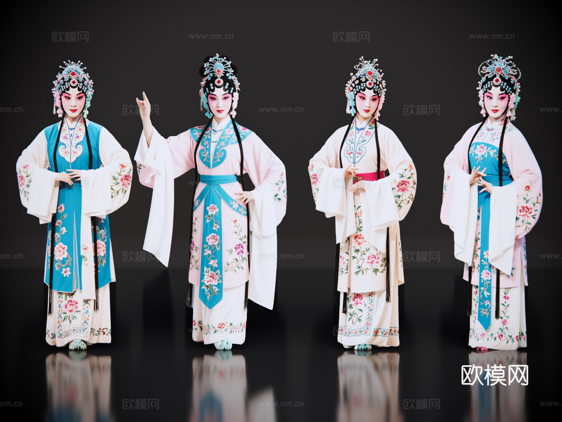 2D京剧人物 生旦净末丑 花旦正旦 戏剧角色 地方戏剧 潮剧su模型