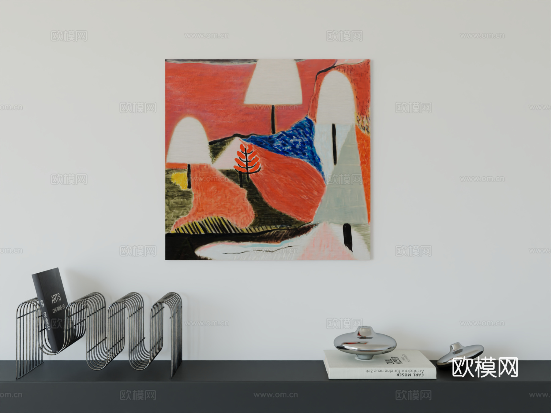 现代简约挂画包豪斯艺术挂画3d模型