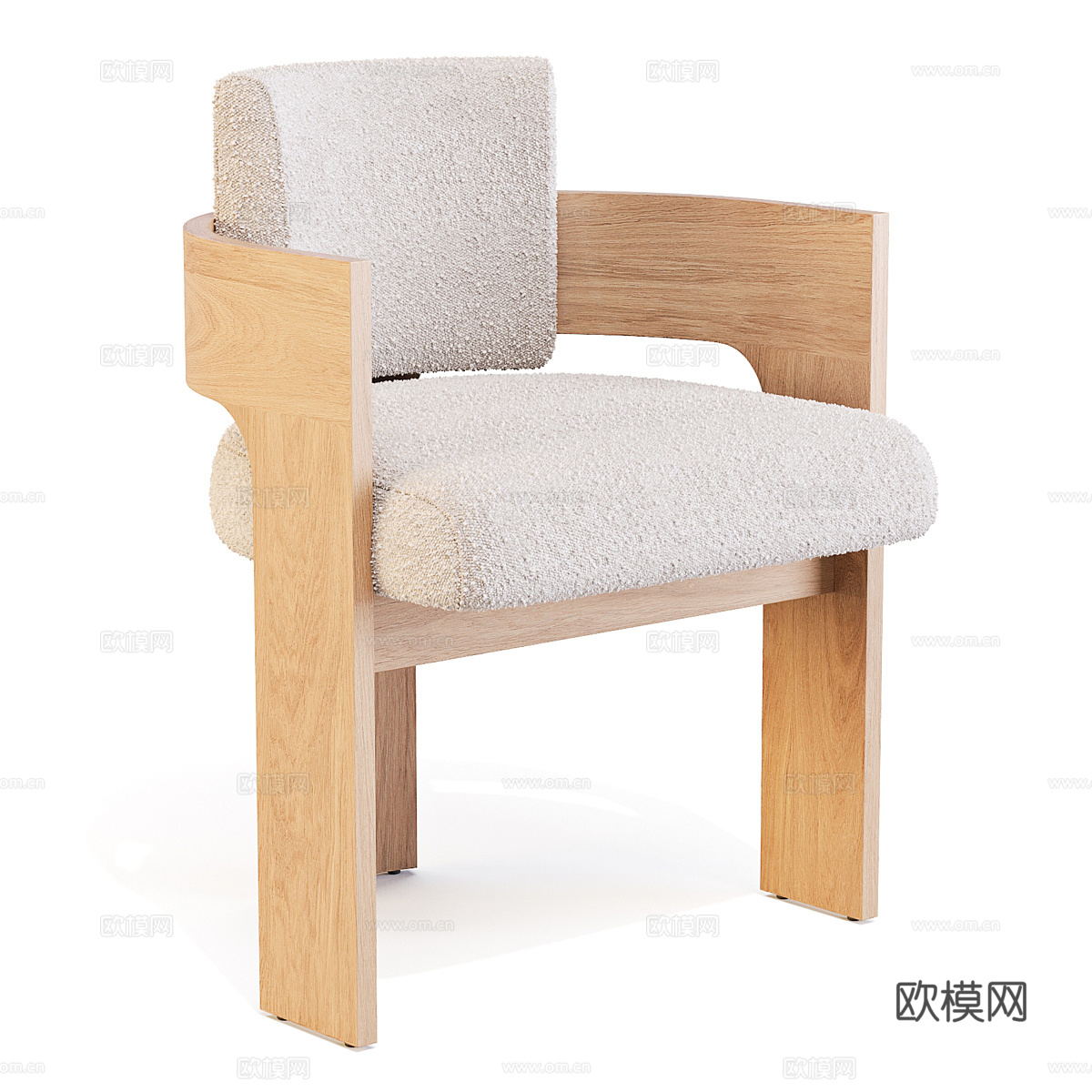 现代意式木质餐椅3d模型
