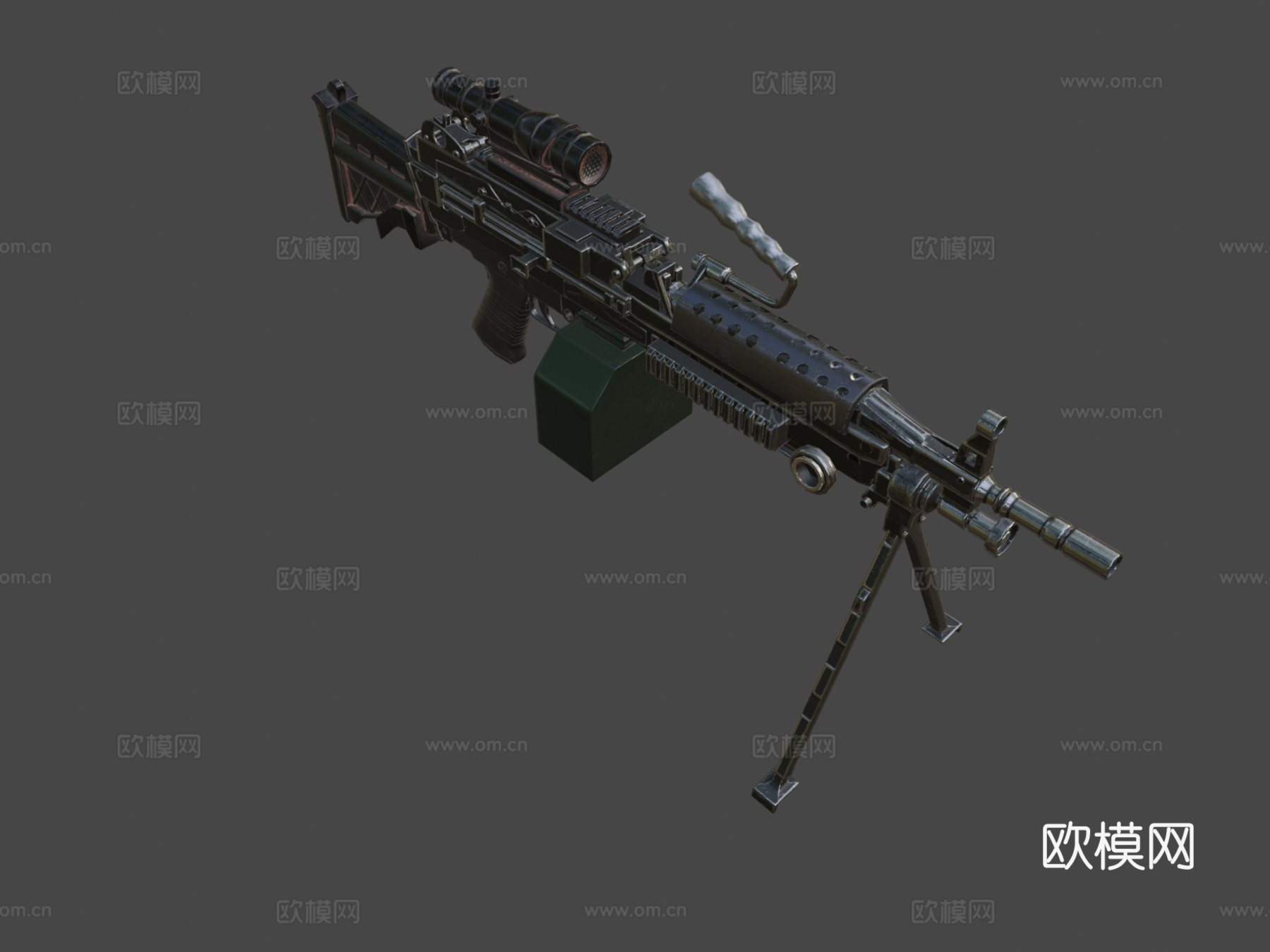 M248机枪3d模型