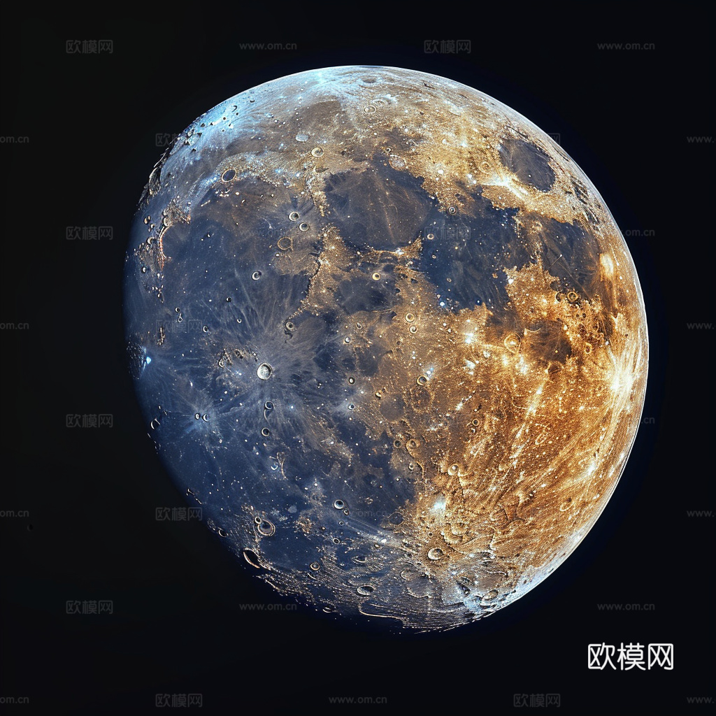 月球灯星球月亮陨石表表面