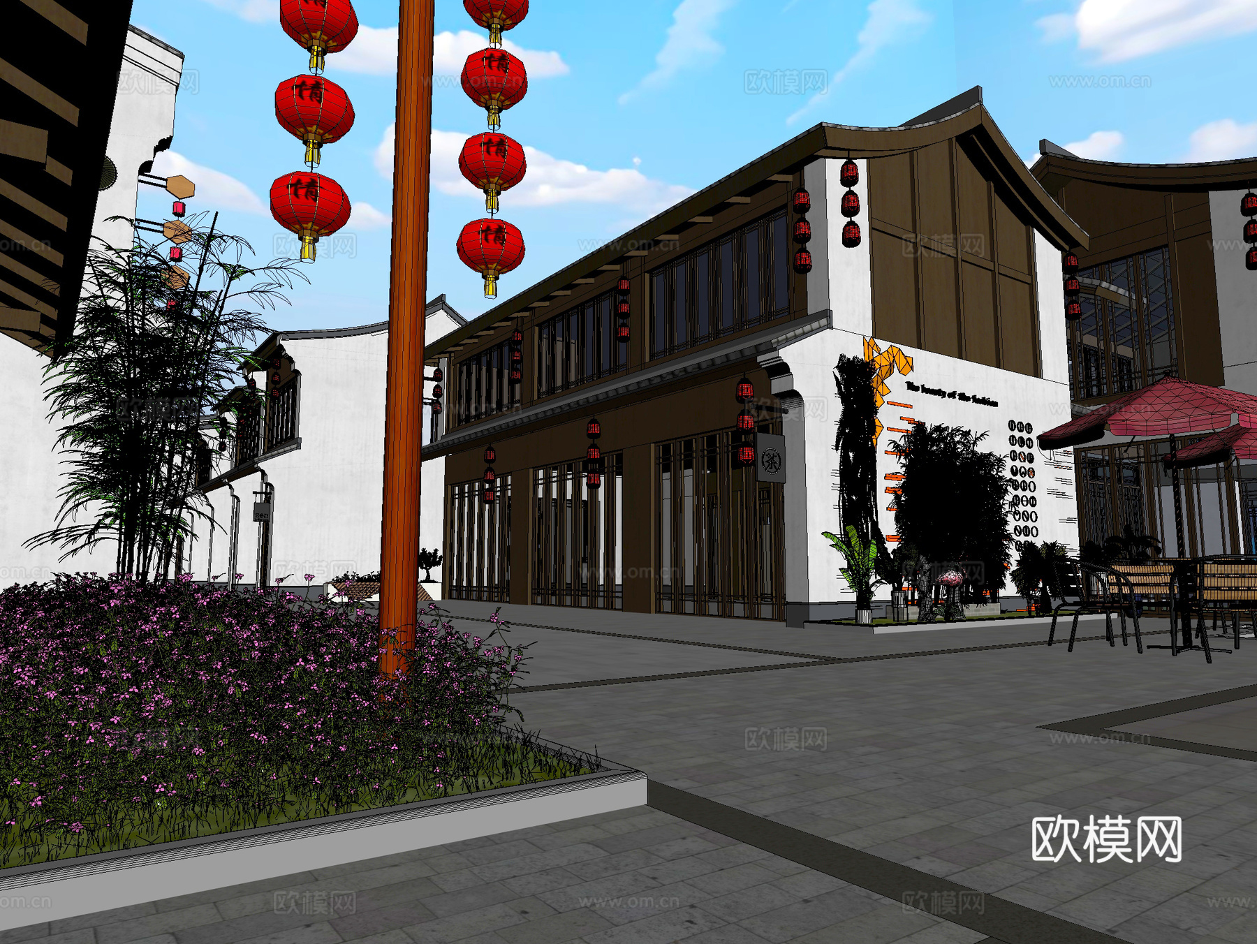 古建 民宿 中式建筑 小镇 商业街3d模型