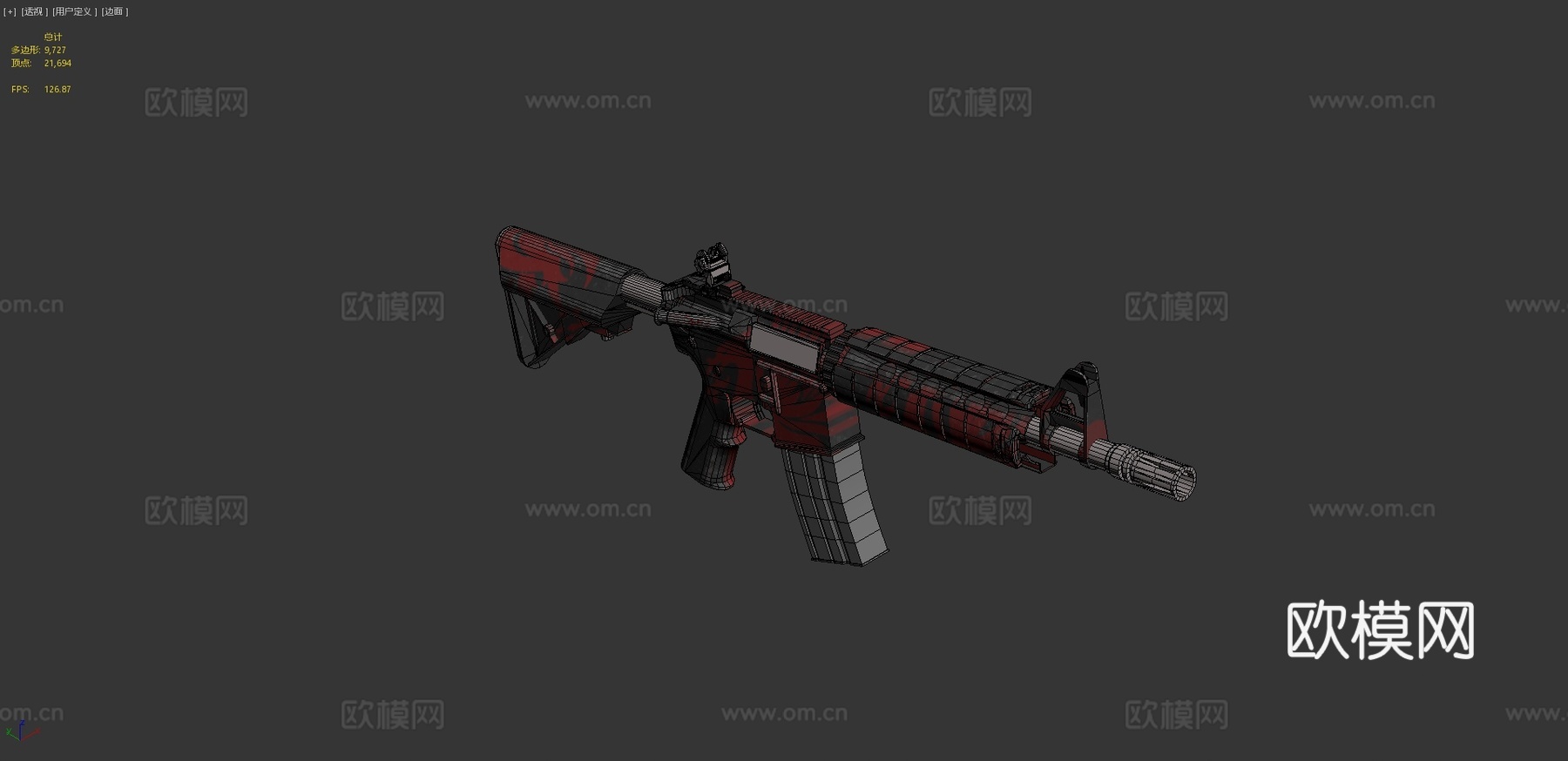 M416步枪模型3d模型