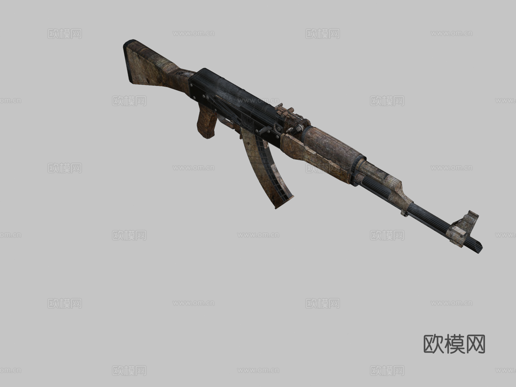 AK-47-黑色氧化物3d模型
