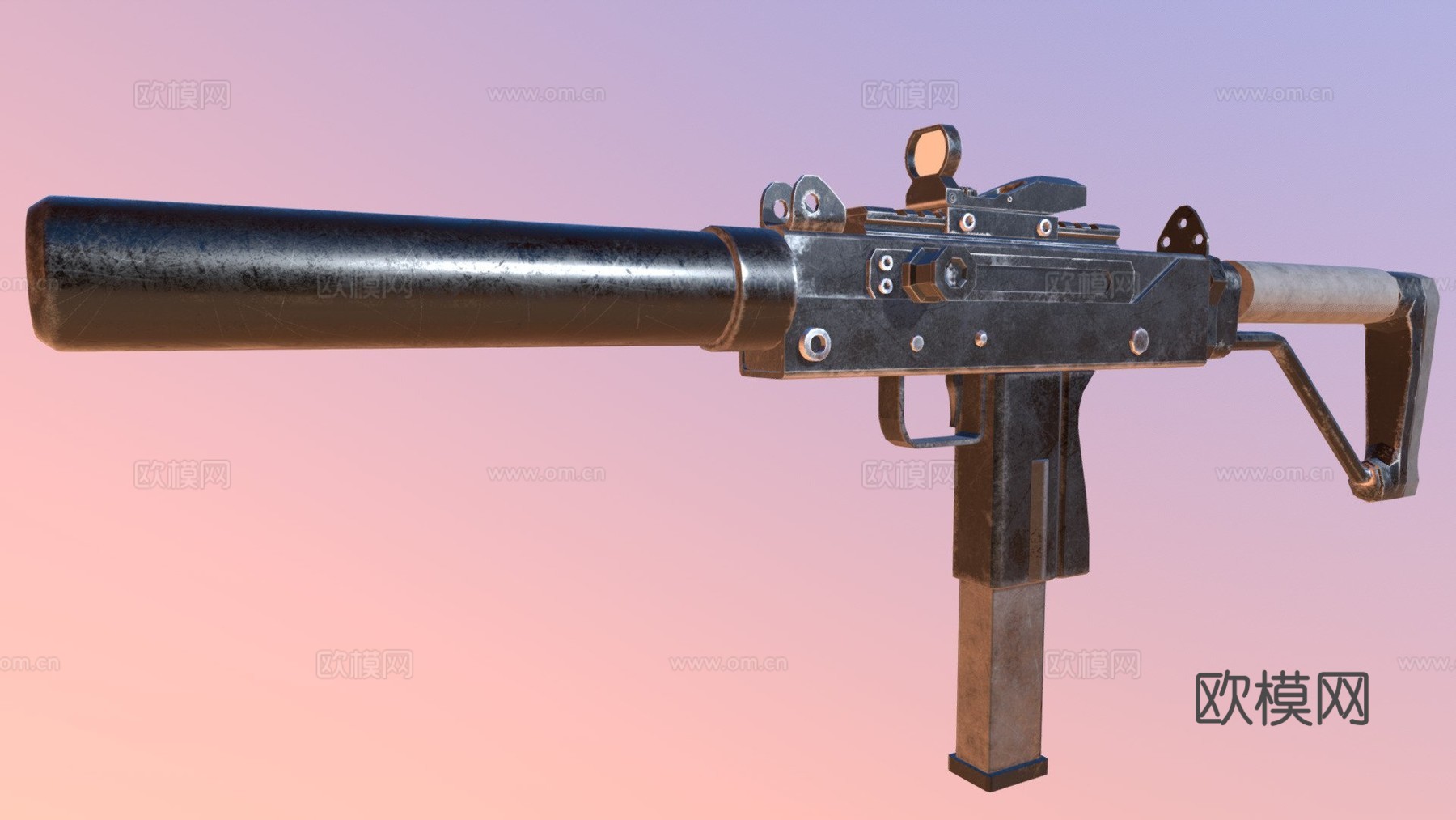 MAC10枪3d模型