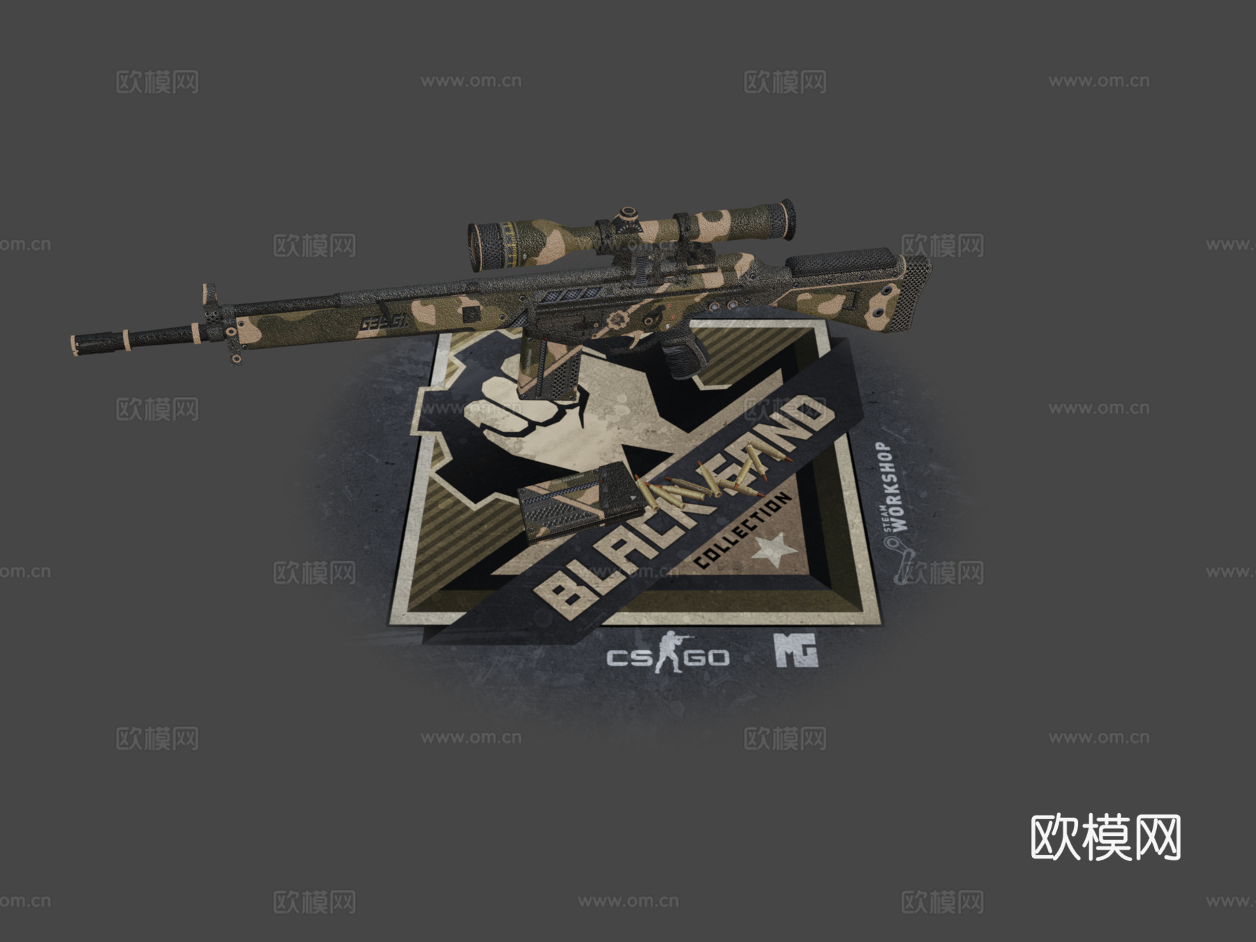 G3SG1-黑沙3d模型