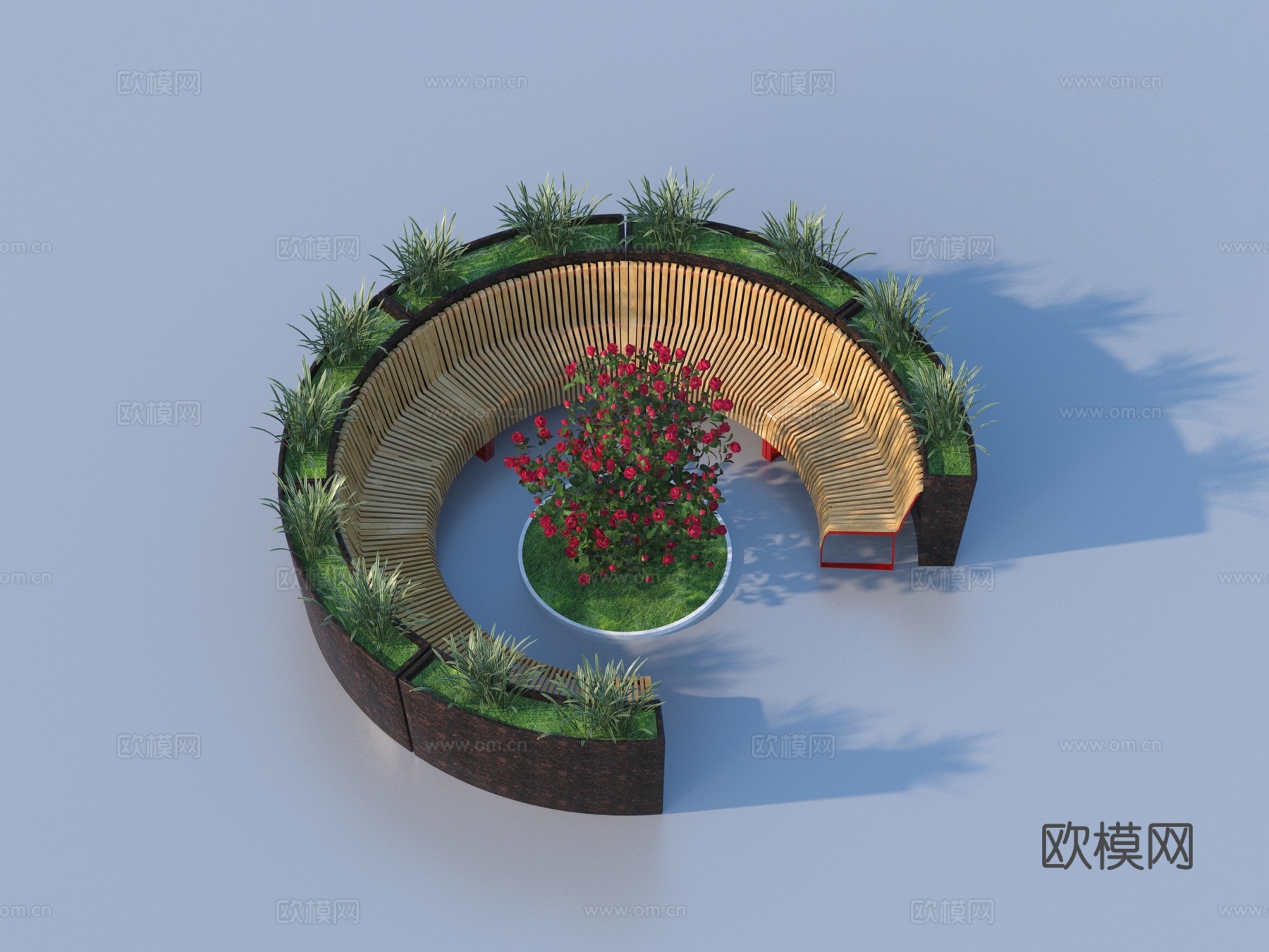 树池 坐凳 树池花坛3d模型