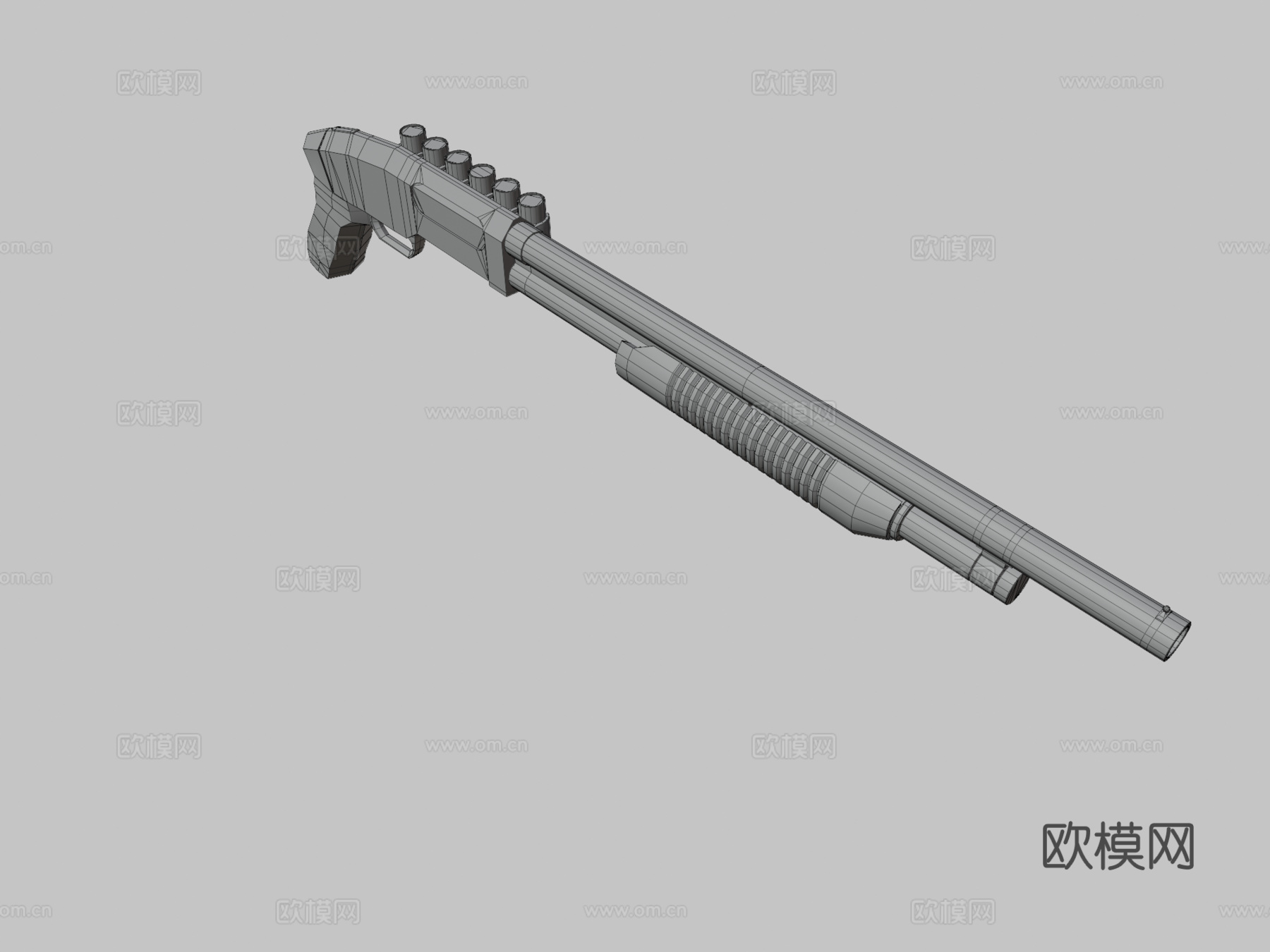 泵动式霰弹枪3d模型