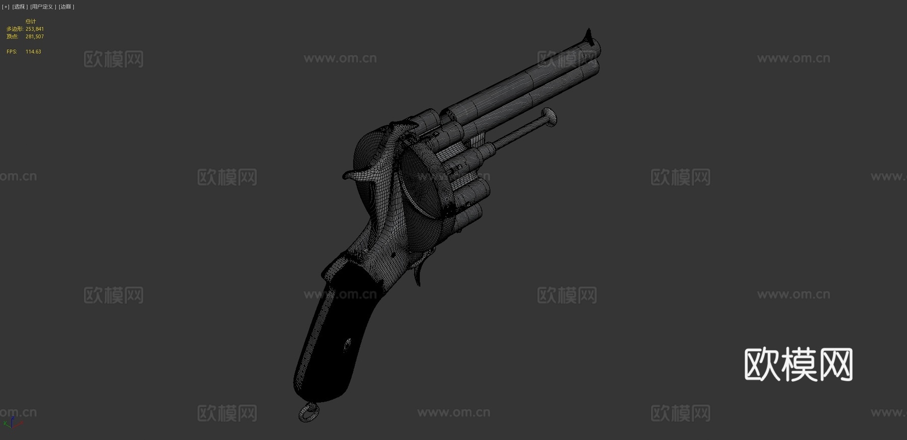 勒福舍左轮(20发双管)3d模型