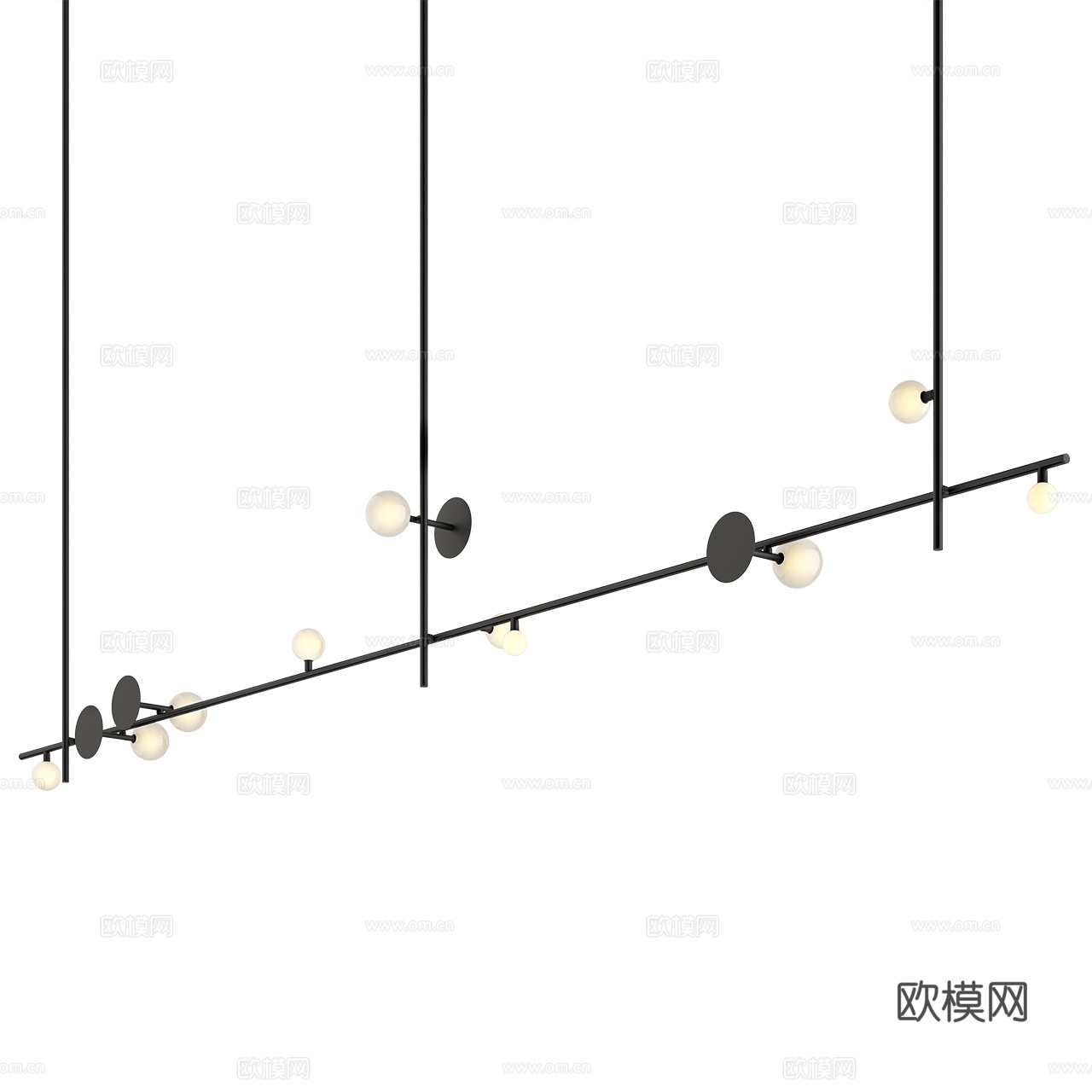 Rakumba 现代吊灯 极简吊灯 多头吊灯 简约吊灯3d模型