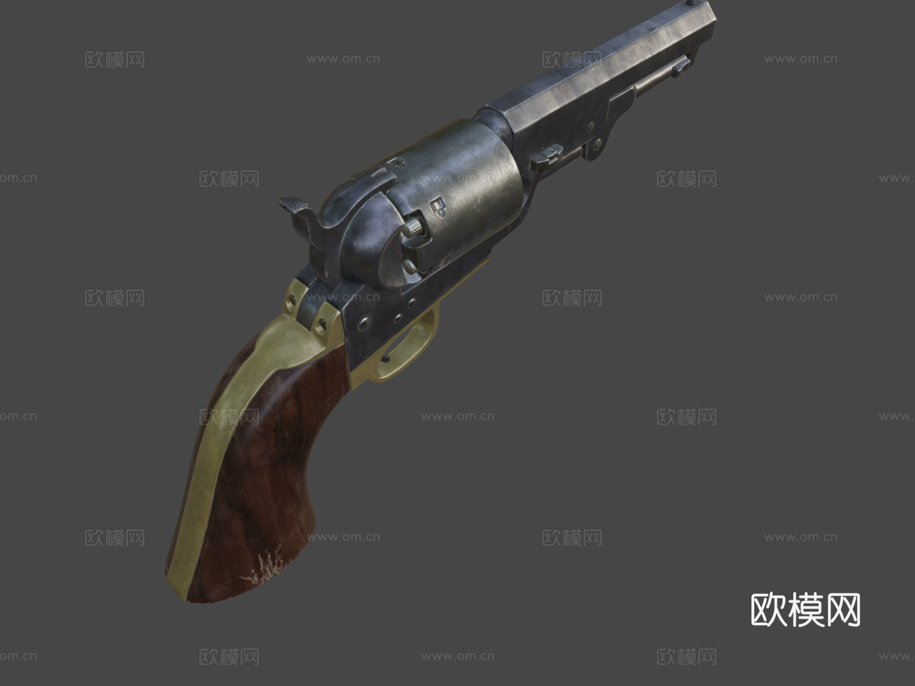 柯尔特1849袖珍左轮3d模型