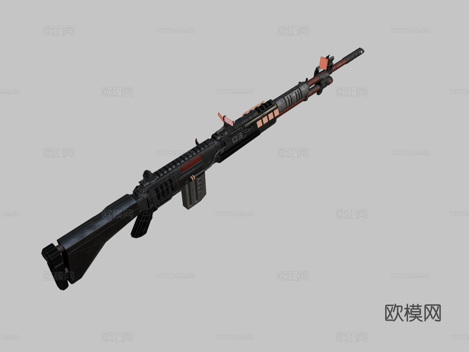 SPX-80步枪3d模型