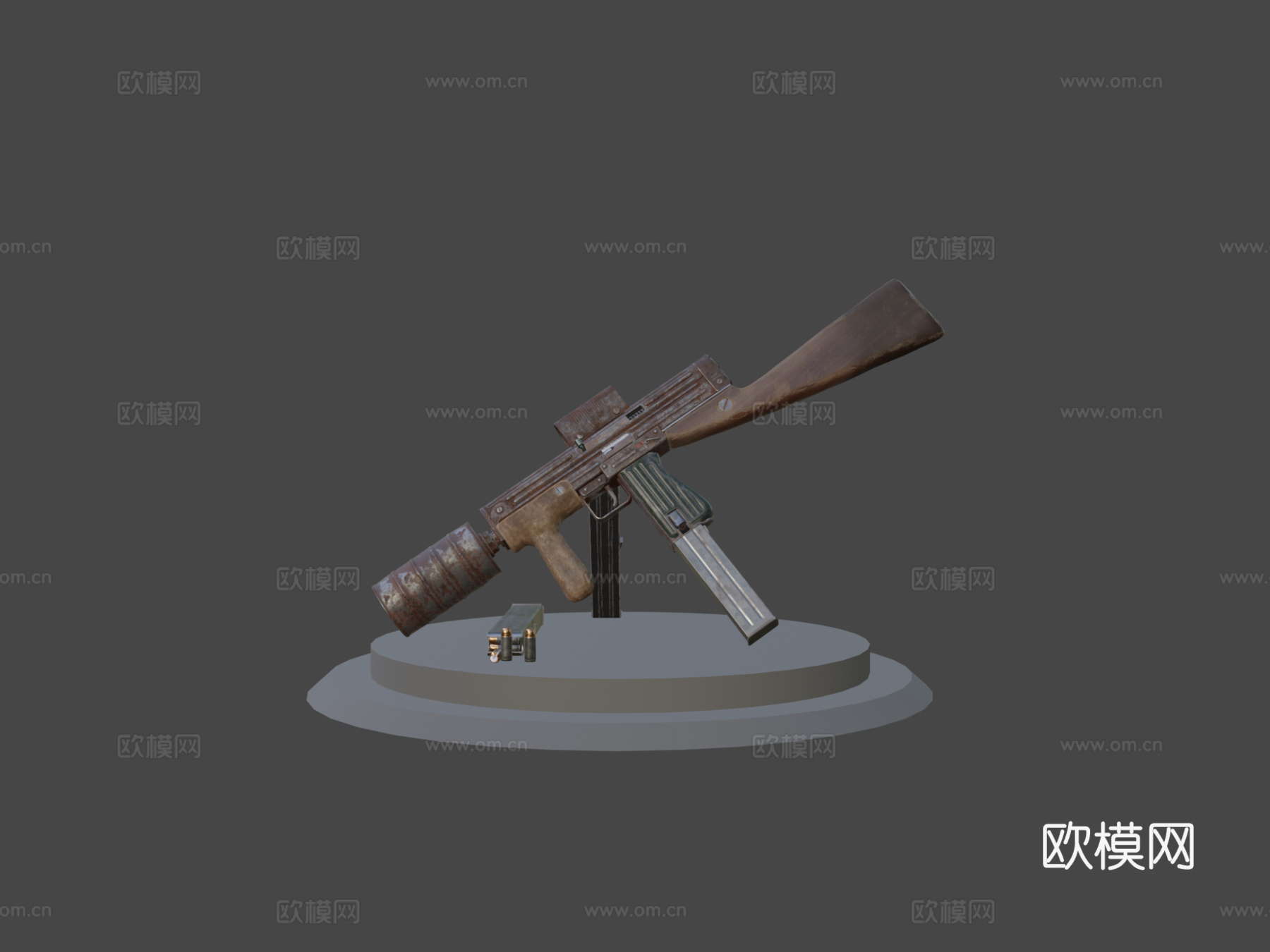 后启示录冲锋手枪3d模型